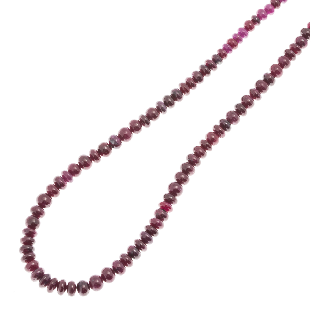 A ruby bead necklace