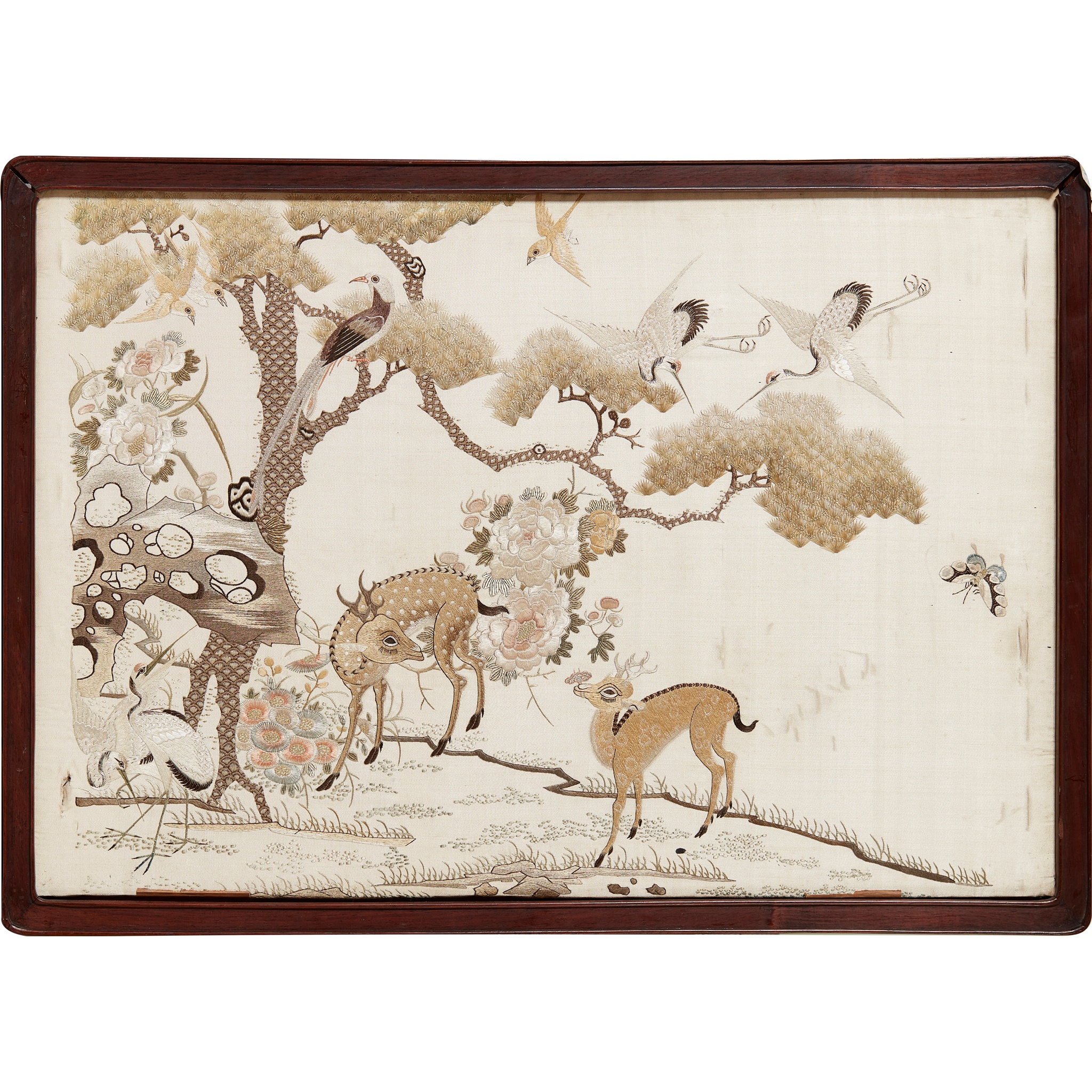 PAIR OF EMBROIDERED PANELS