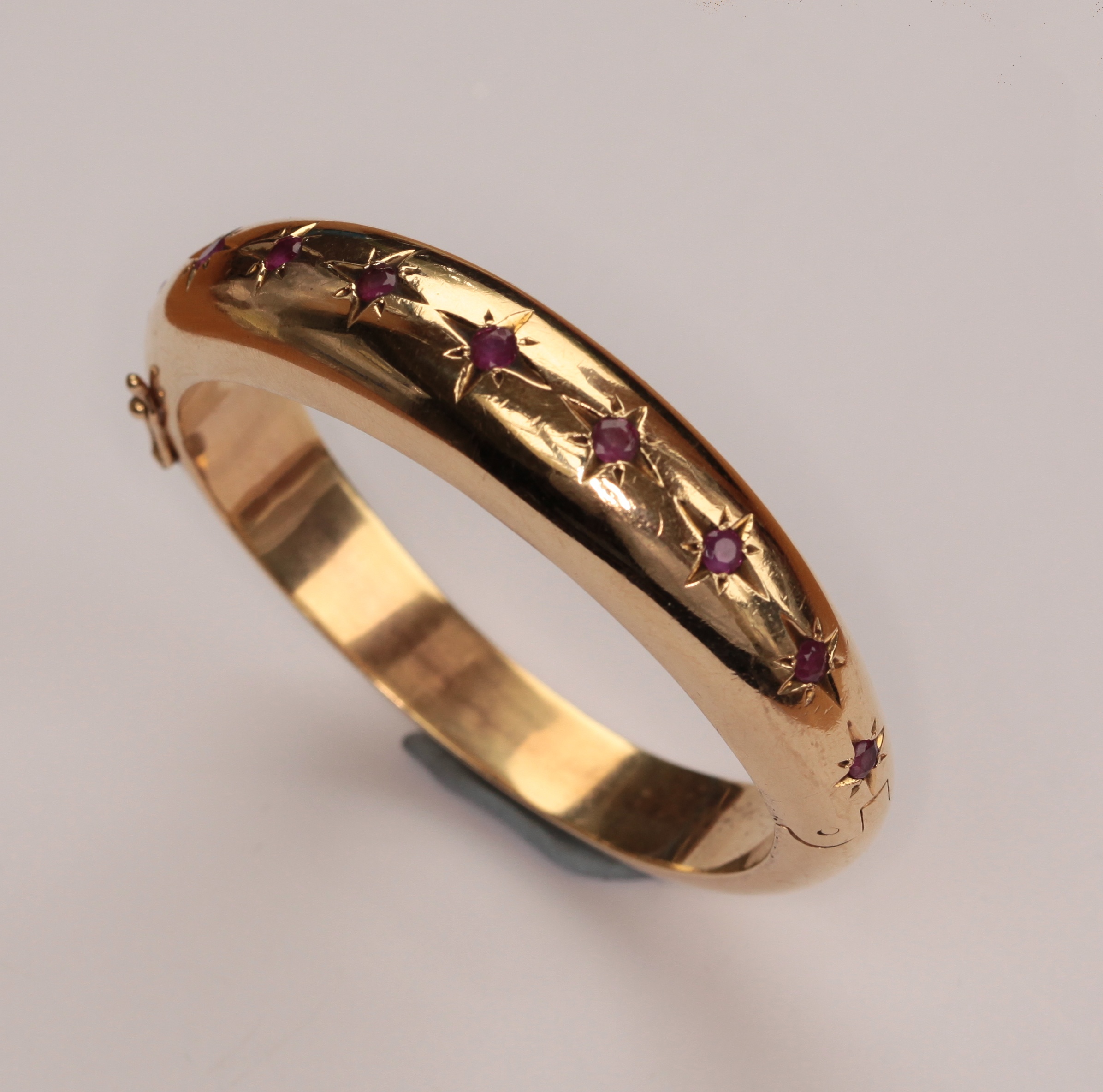A ruby set bangle
