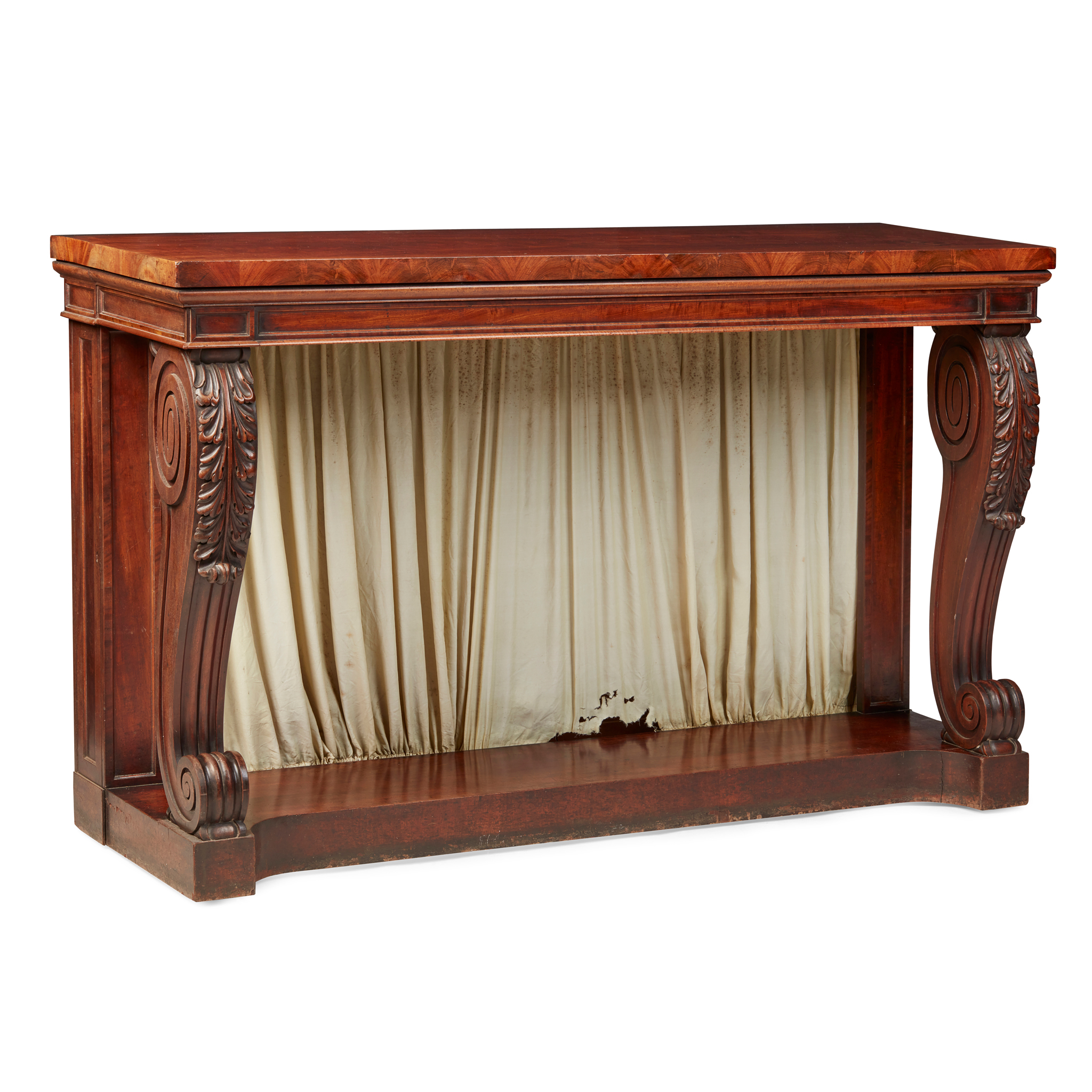 GEORGE IV MAHOGANY CONSOLE TABLE/ LEAF CARRIER