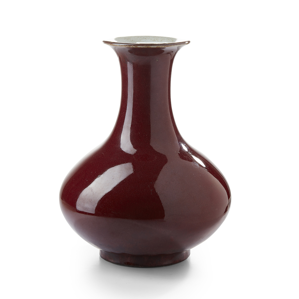 SANG-DE-BOEUF GLAZE BOTTLE VASE