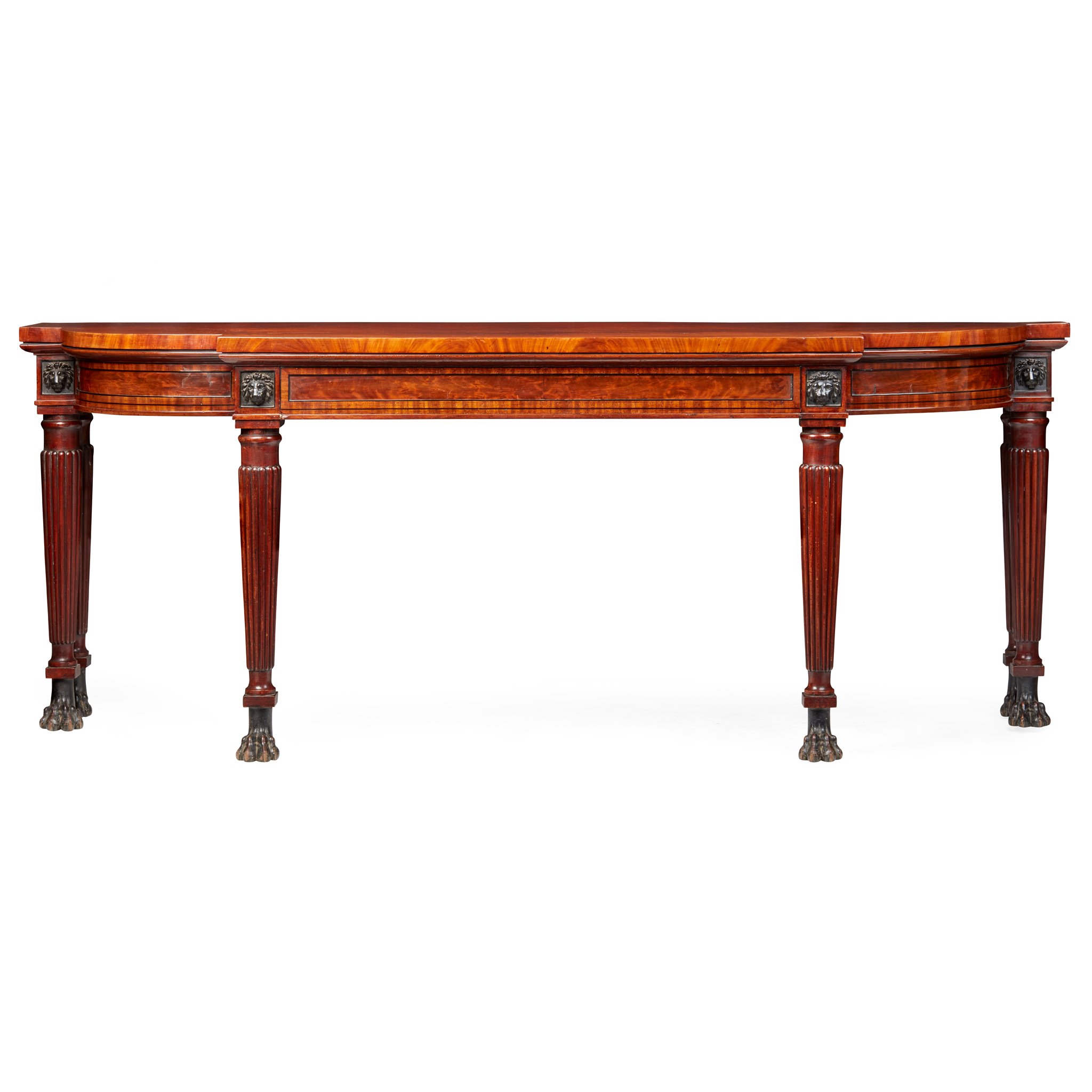 REGENCY MAHOGANY AND EBONISED SERVING TABLE, IN THE MANNER OF GEORGE SMITH