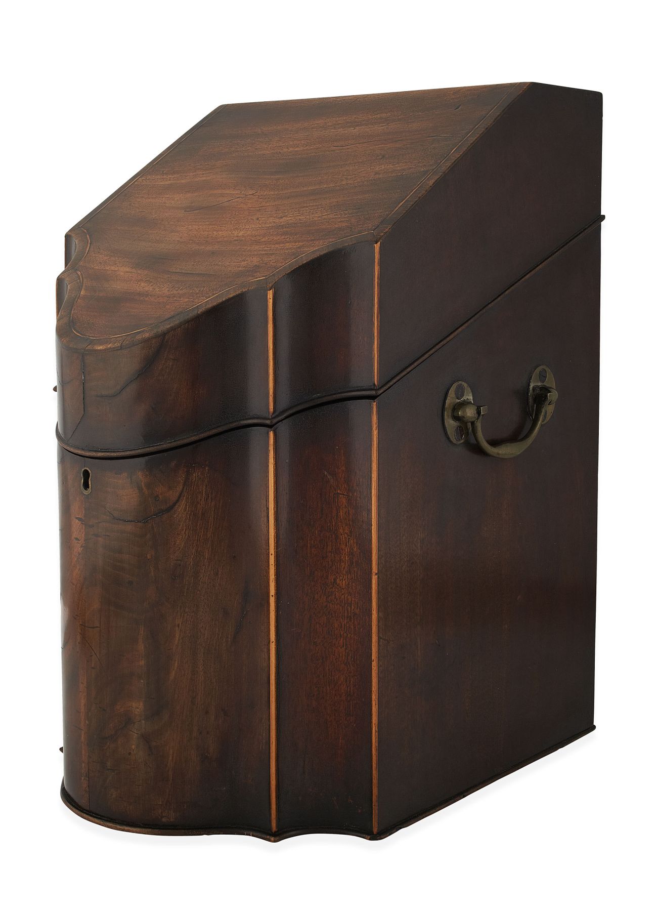 PAIR OF GEORGE III MAHOGANY AND INLAY KNIFE BOXES