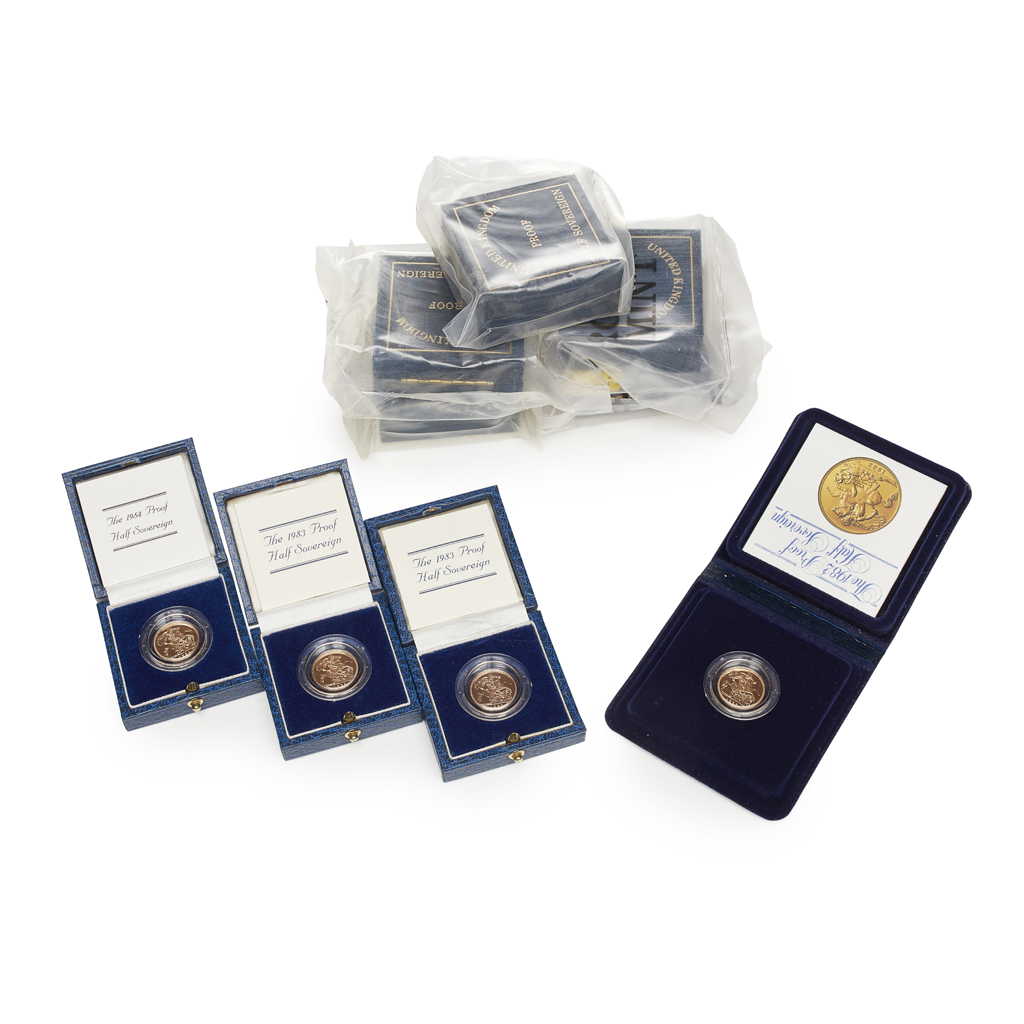 U.K. - A group of nine gold proof half sovereigns
