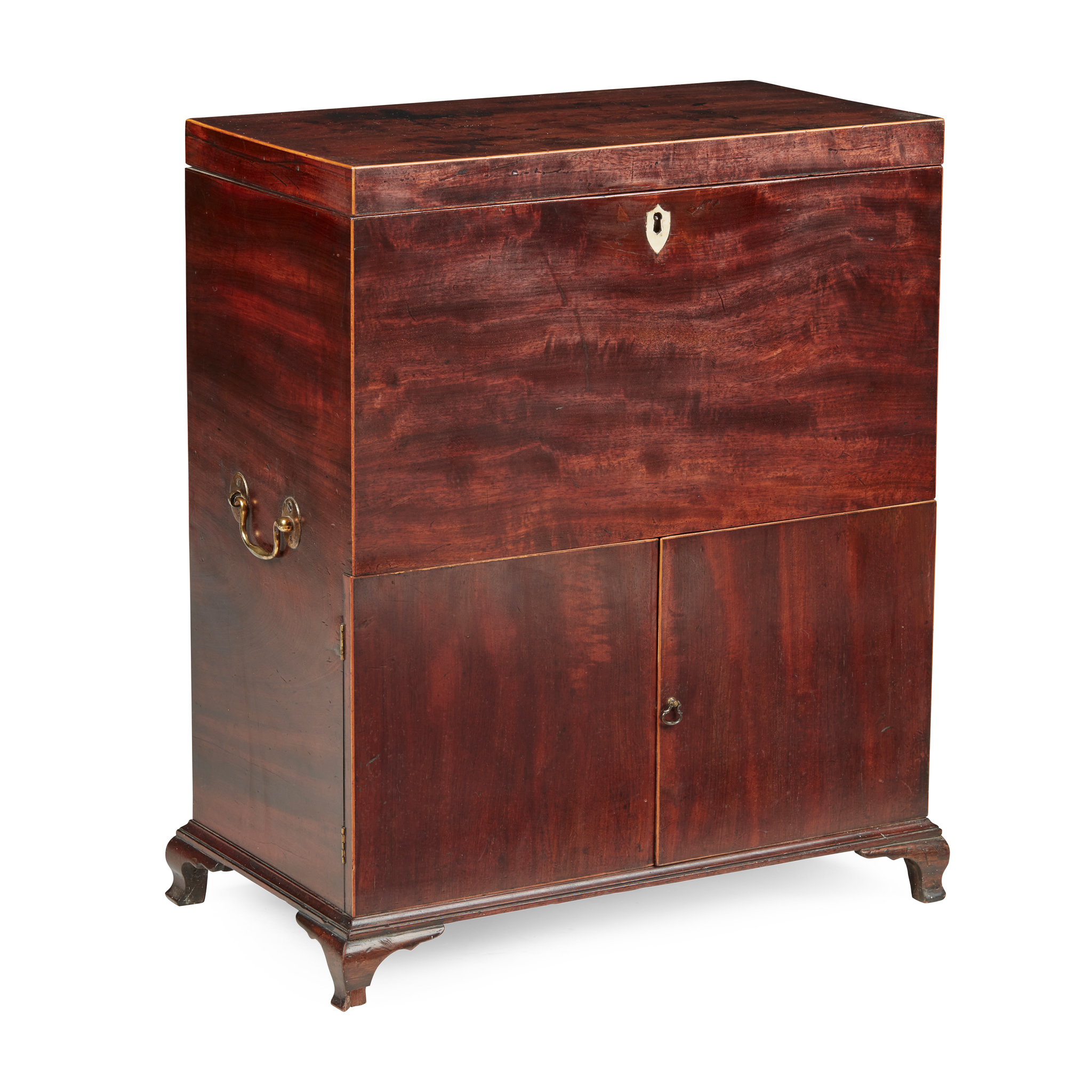 GEORGE III MAHOGANY AND BOXWOOD INLAID CELLARET