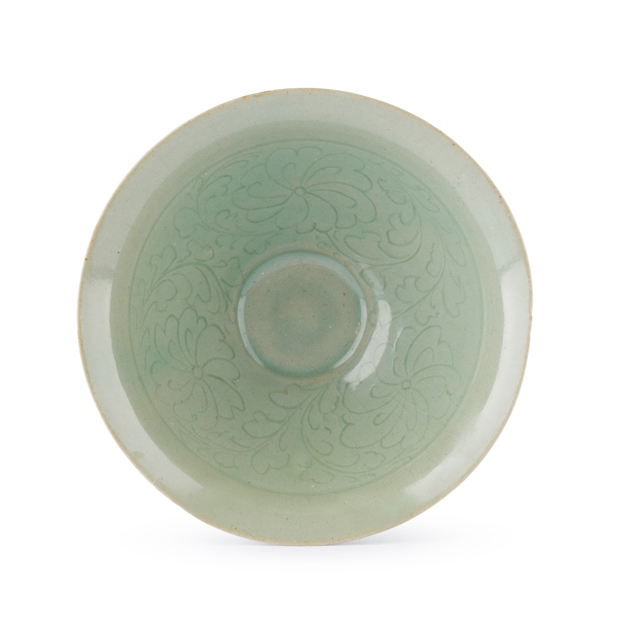 CELADON-GLAZED INCISED 'FLORAL' BOWL