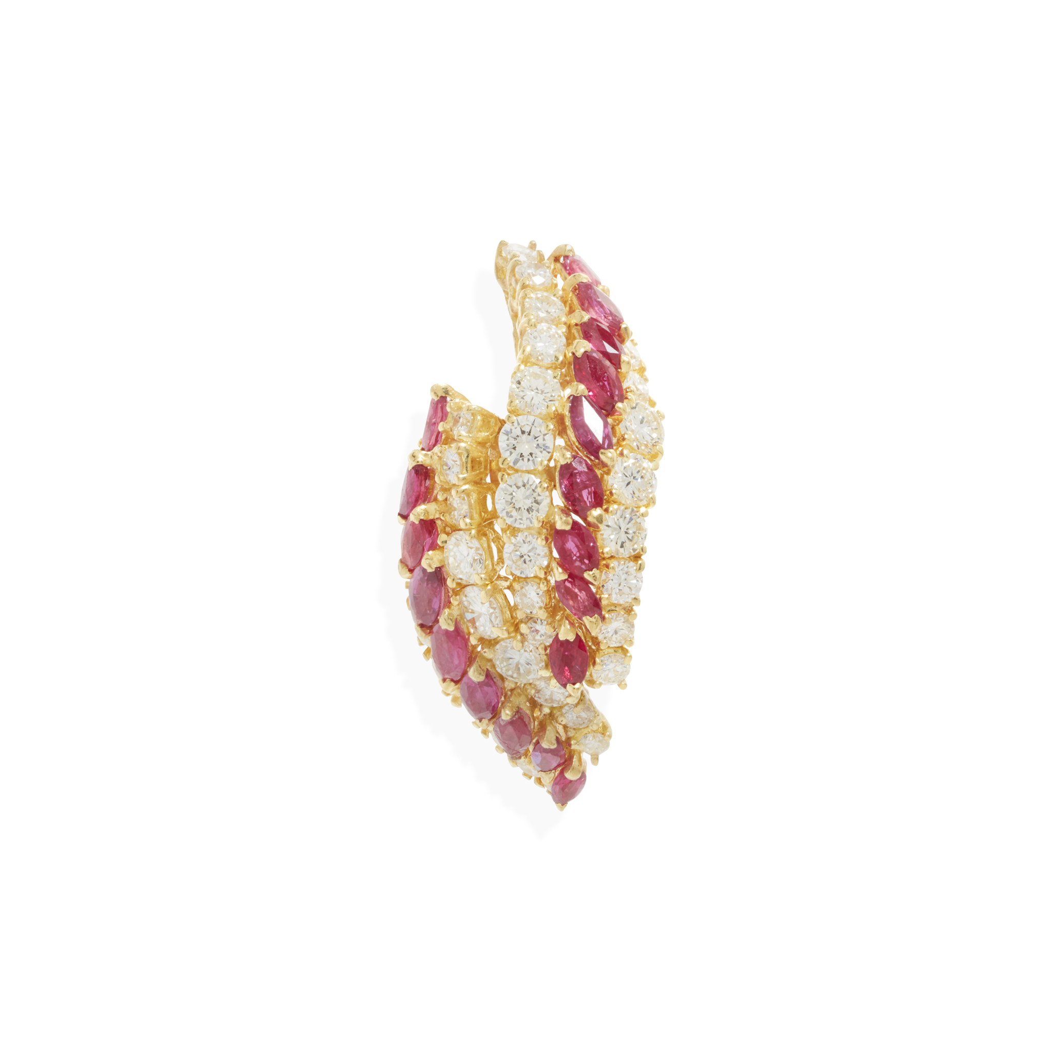 A ruby and diamond pendant