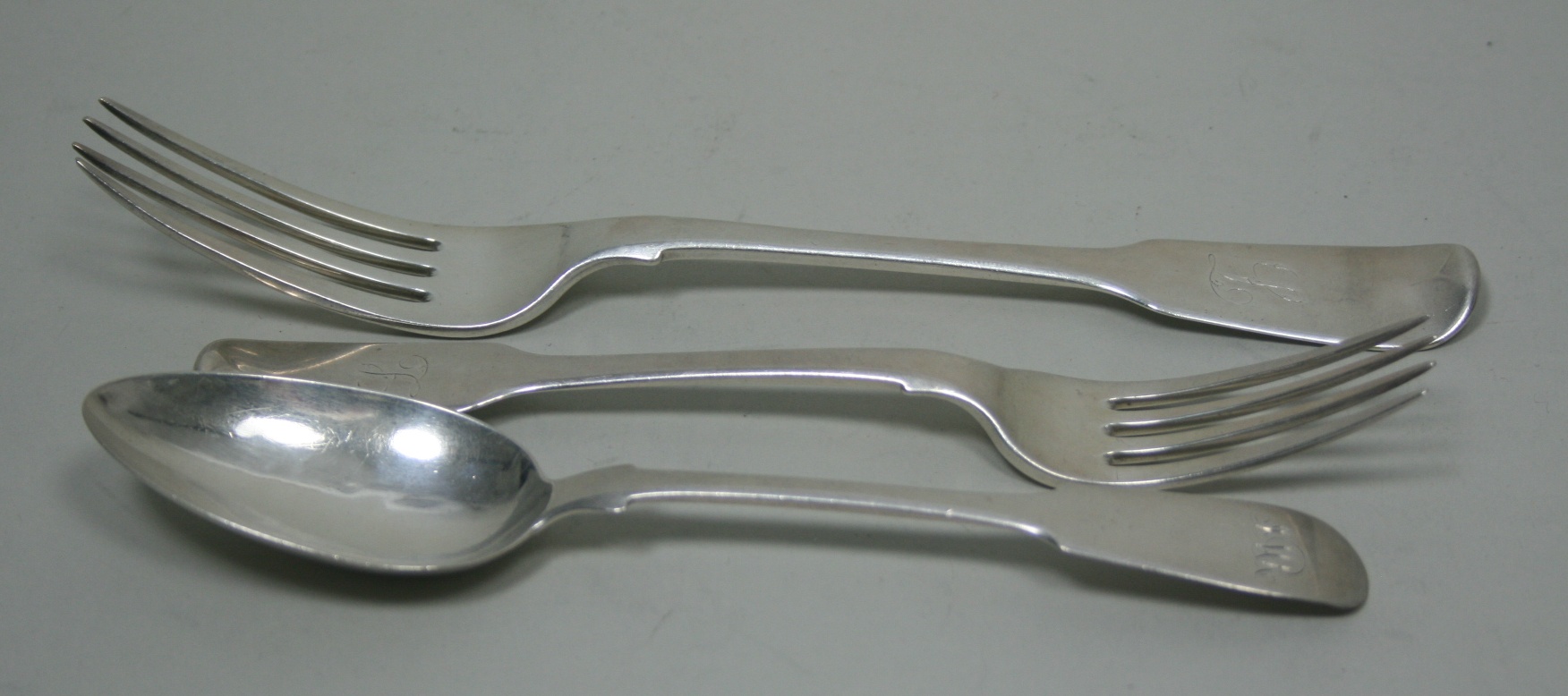 A part-canteen of Fiddle pattern flatware