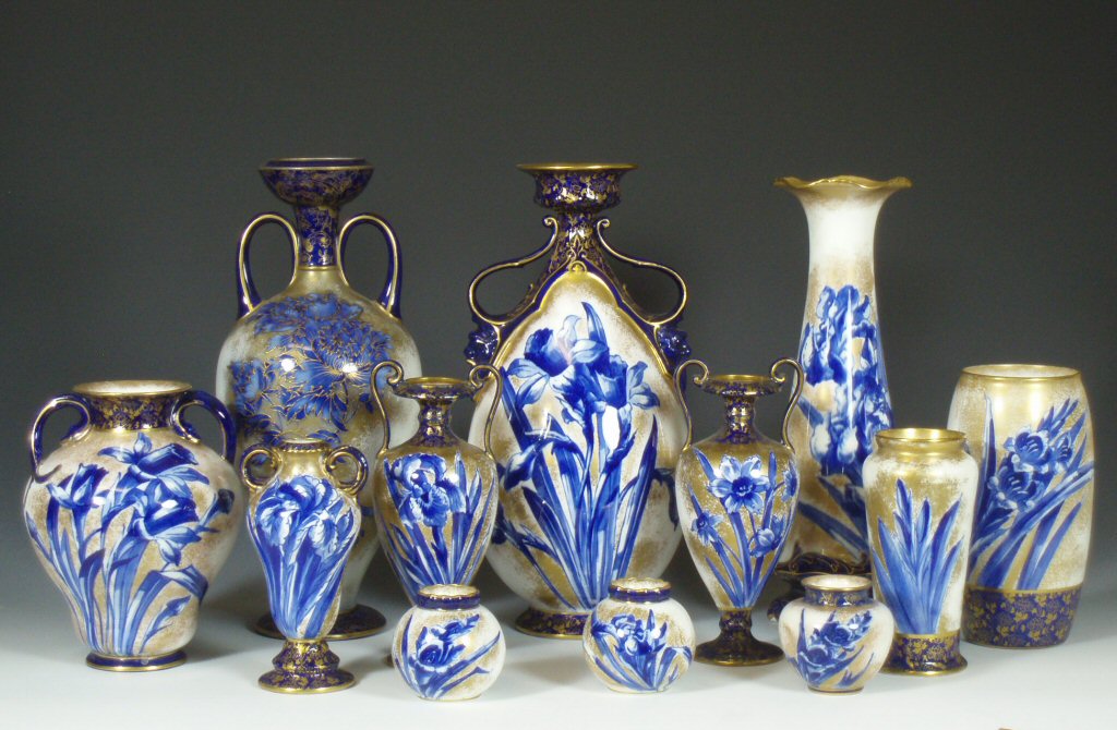 A group of twelve late 19th/early 20th century Royal Doulton and Doulton Burslem vases