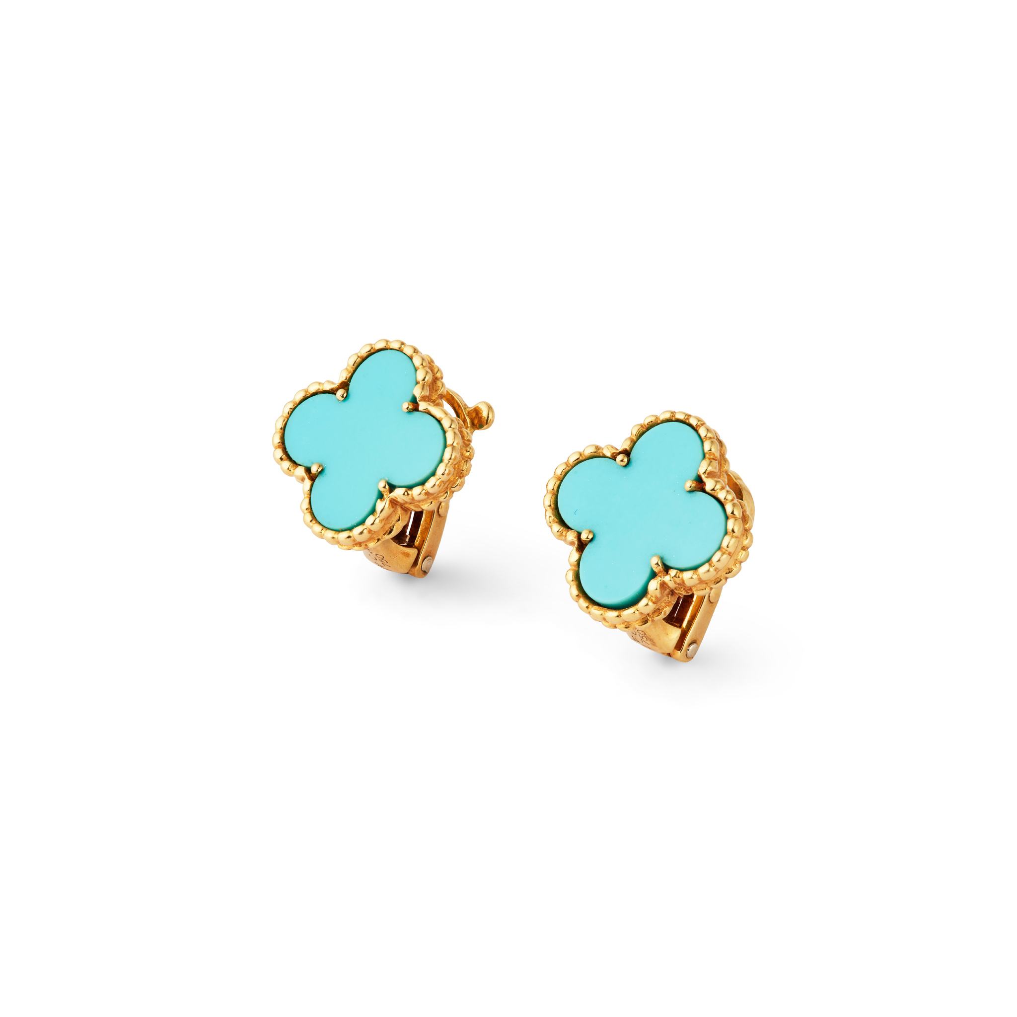 Van Cleef & Arpels: A 'Vintage Alhambra' turquoise earrings