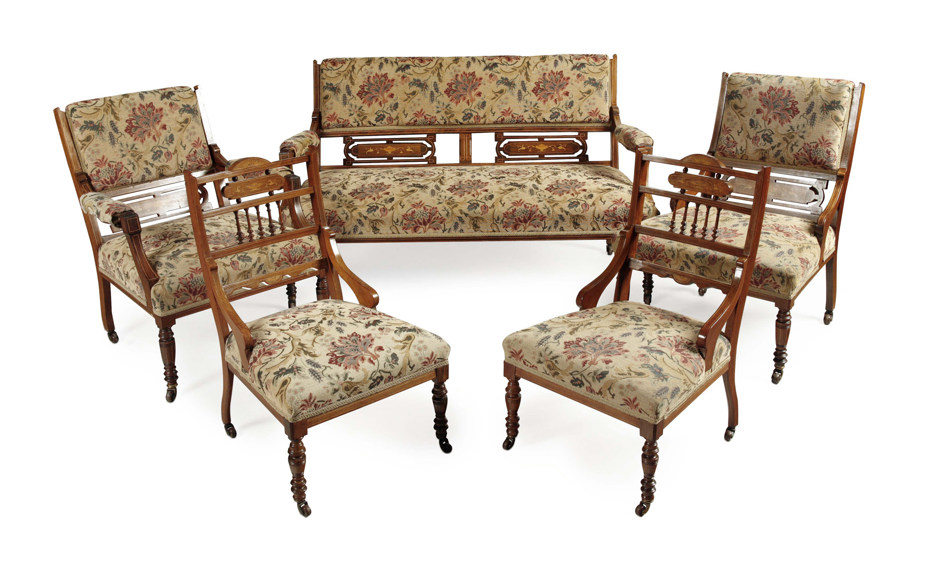 EDWARDIAN ROSEWOOD PARLOUR SUITE