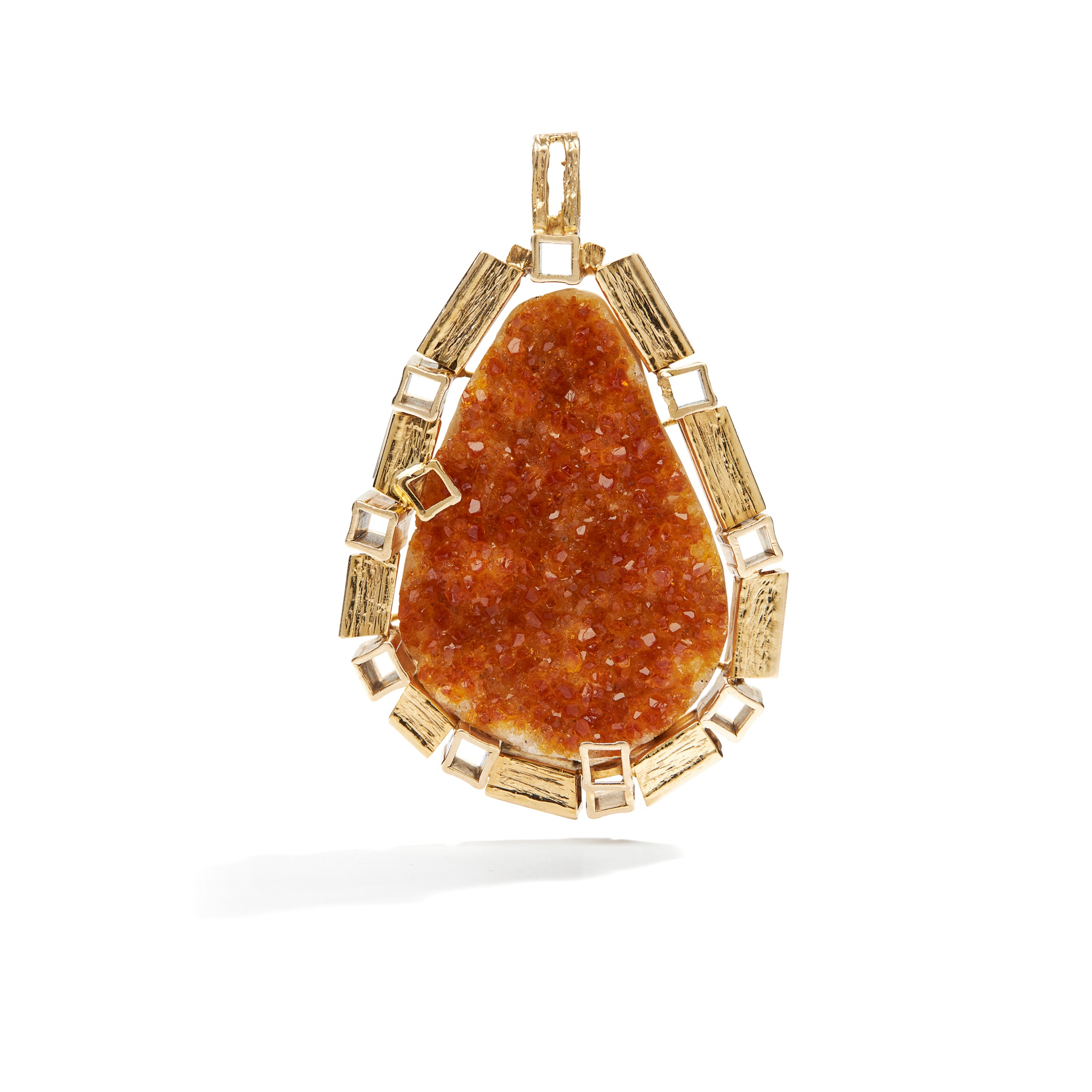 A citrine geode pendant, 1972
