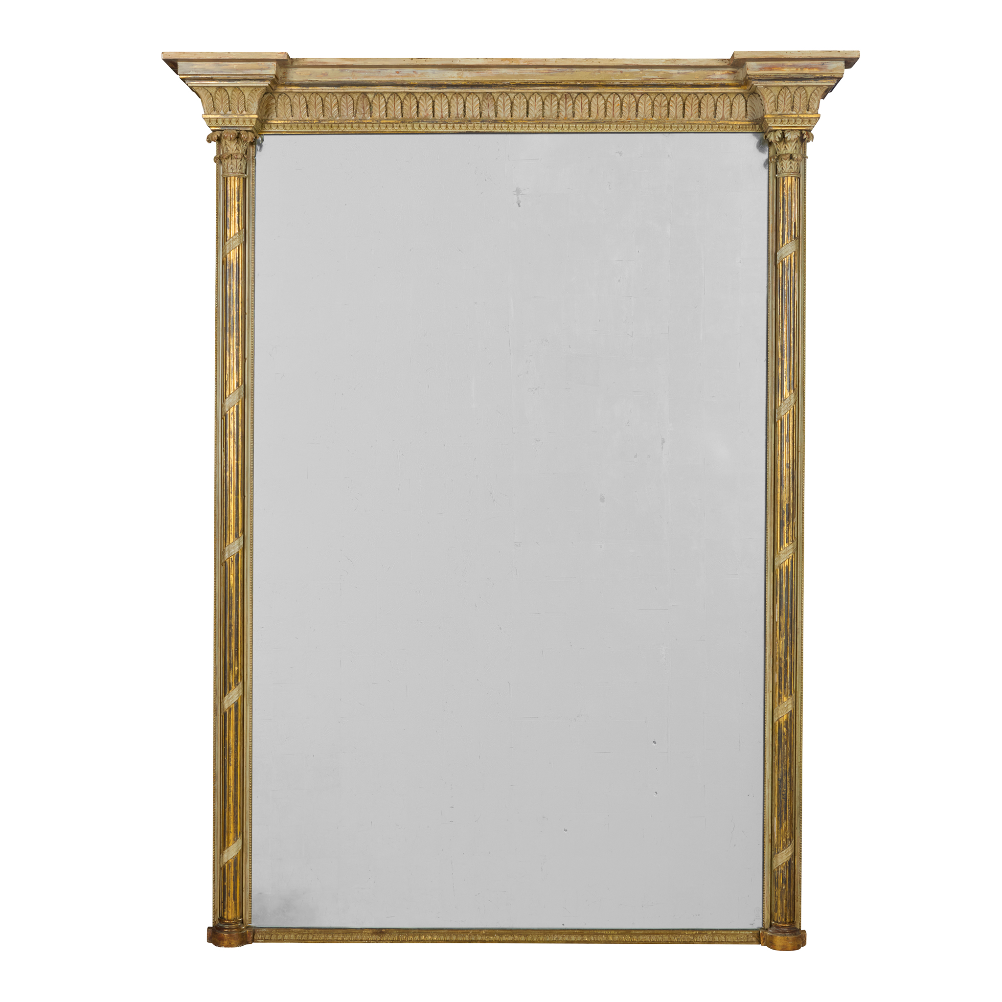 LARGE VICTORIAN GILTWOOD OVERMANTEL MIRROR