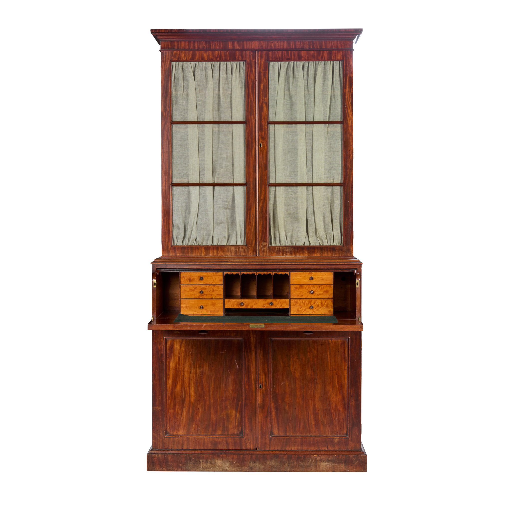 WILLIAM IV MAHOGANY SECRETARY BOOKCASE