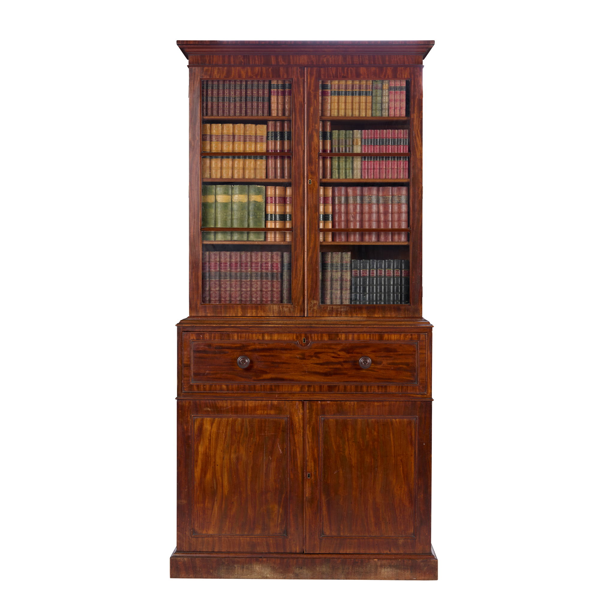 WILLIAM IV MAHOGANY SECRETARY BOOKCASE
