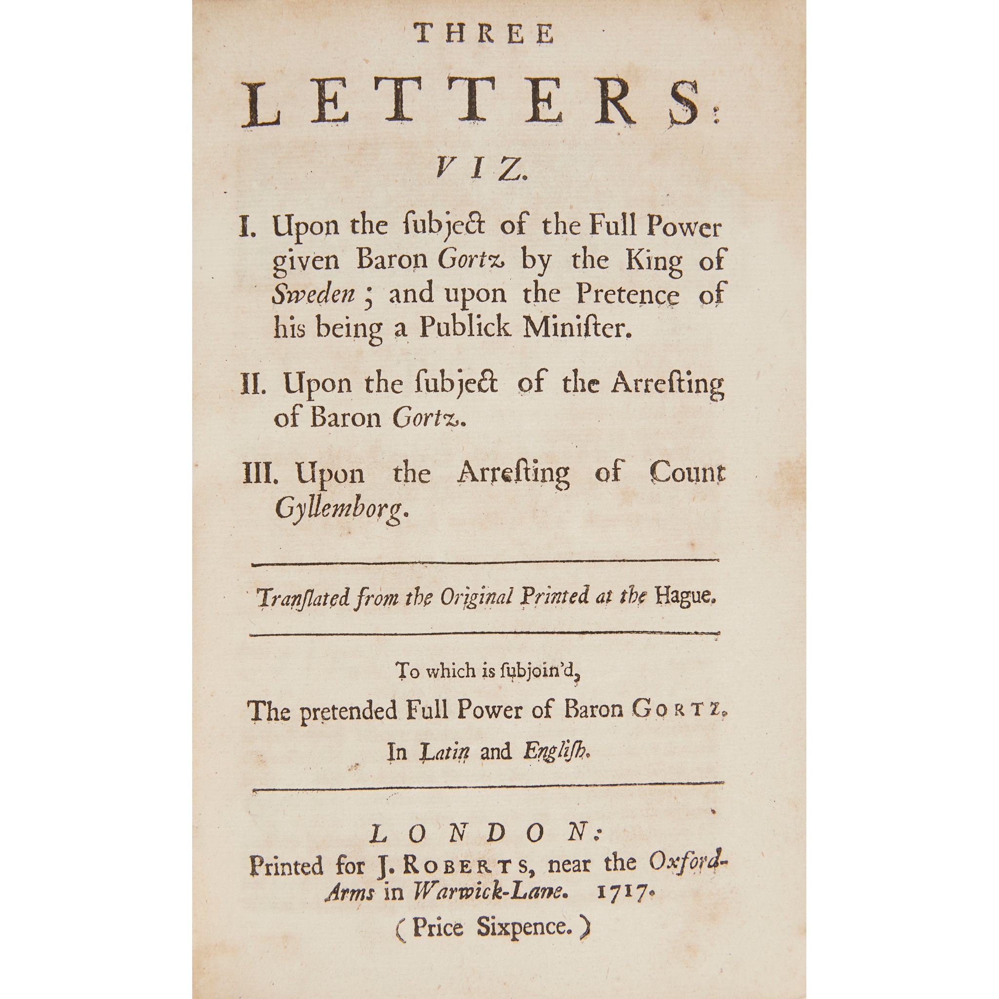 The Union of England and Scotland, and other political subjects