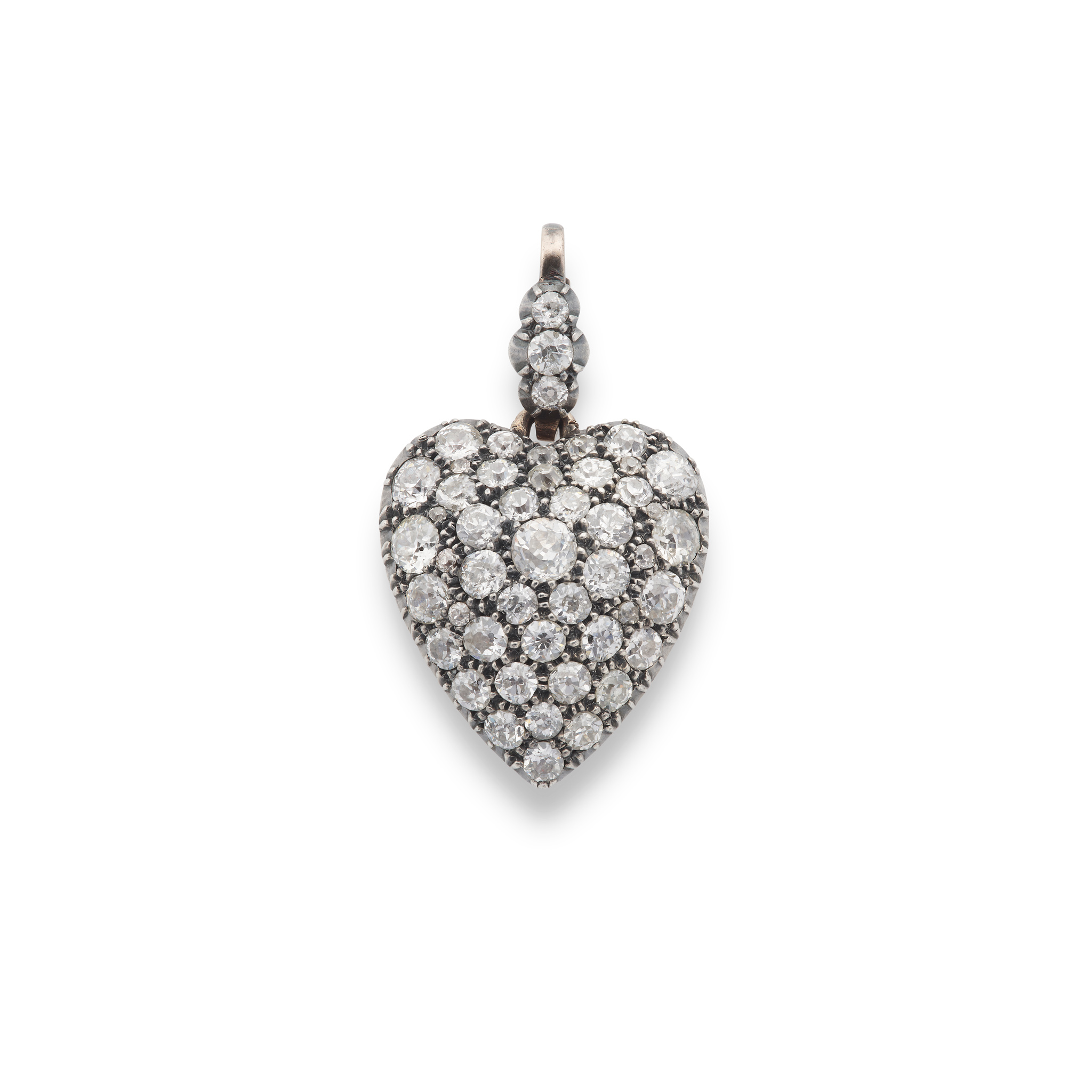 A diamond heart pendant, circa 1900