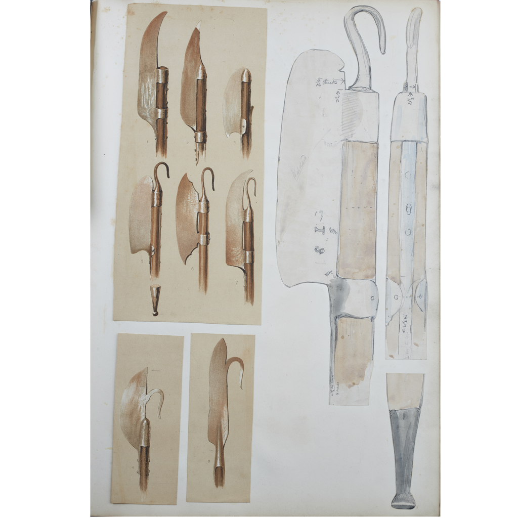 A LATE VICTORIAN / EDWARDIAN GROUP OF WATERCOLOURS OF SCOTTISH ARMS AND ARMOUR