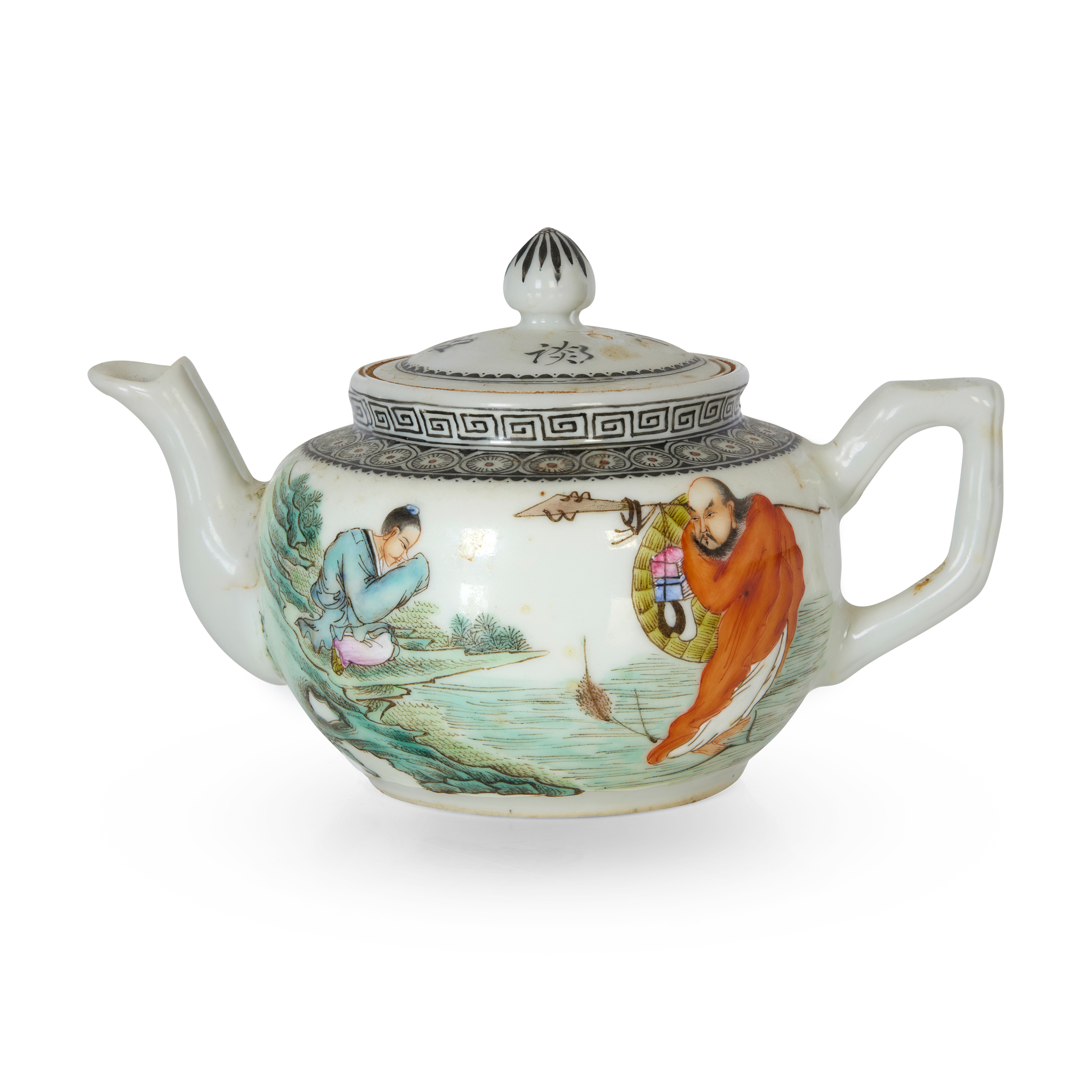 CHINESE FAMILLE ROSE 'ARHAT' TEAPOT