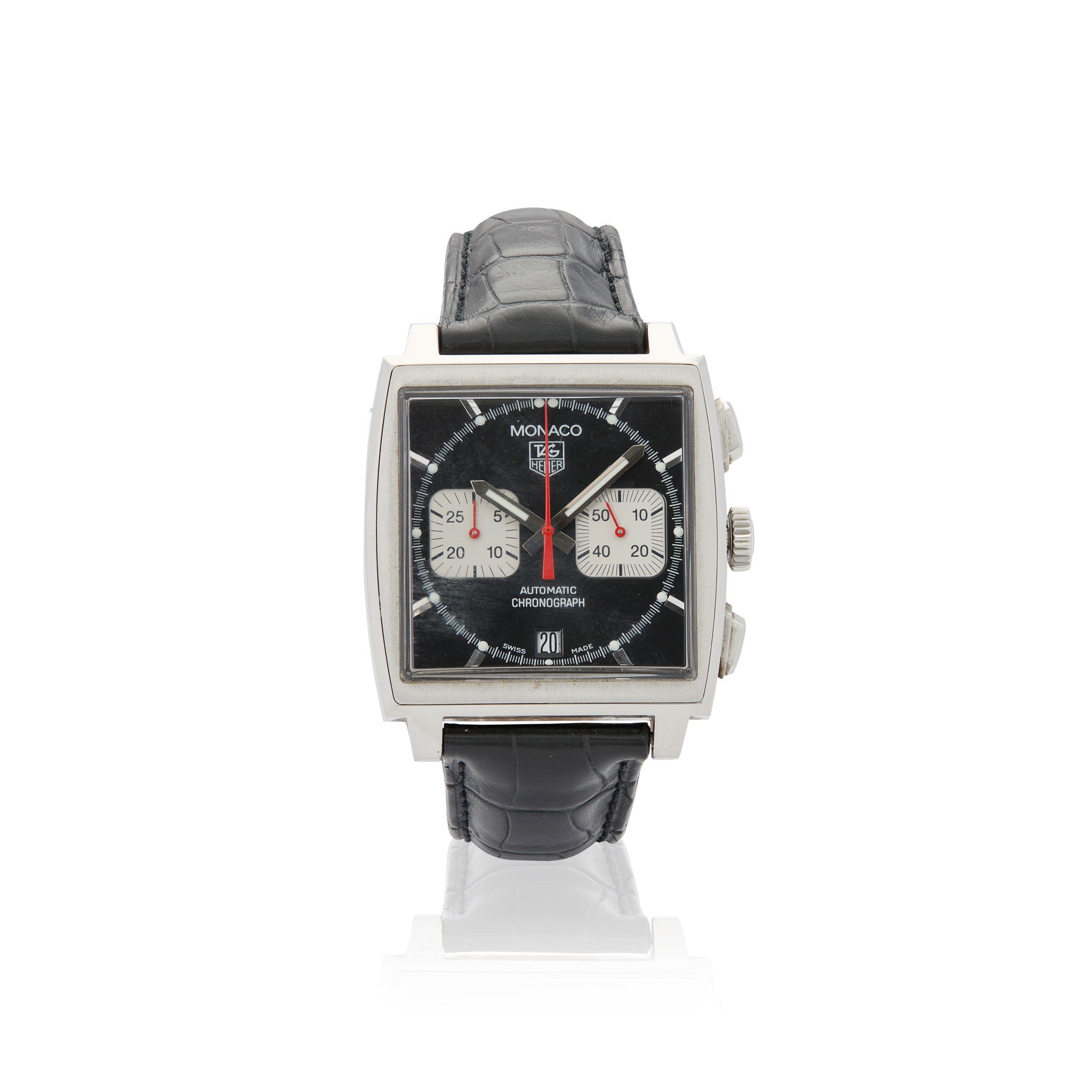 Tag Heuer. A limited edition stainless steel automatic chronograph wristwatch