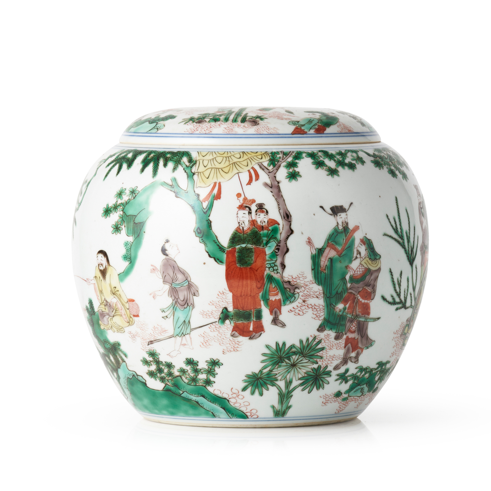 WUCAI 'JIANG ZIYA' LIDDED JAR