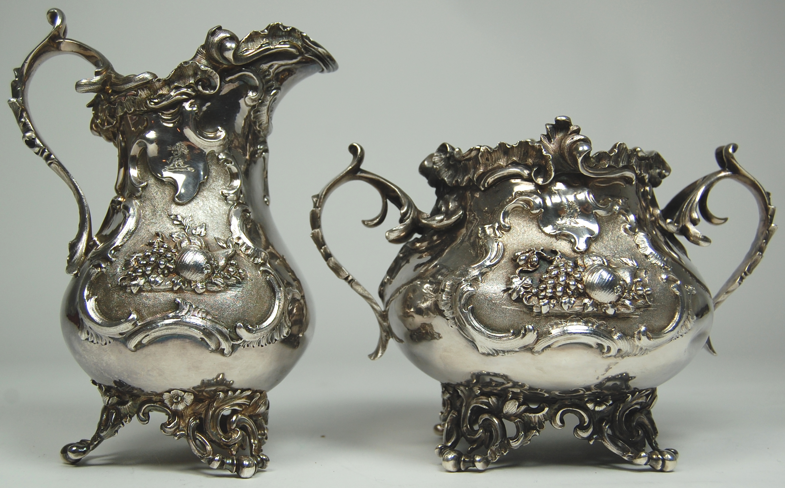 An early Victorian milk jug and sugar bowl
