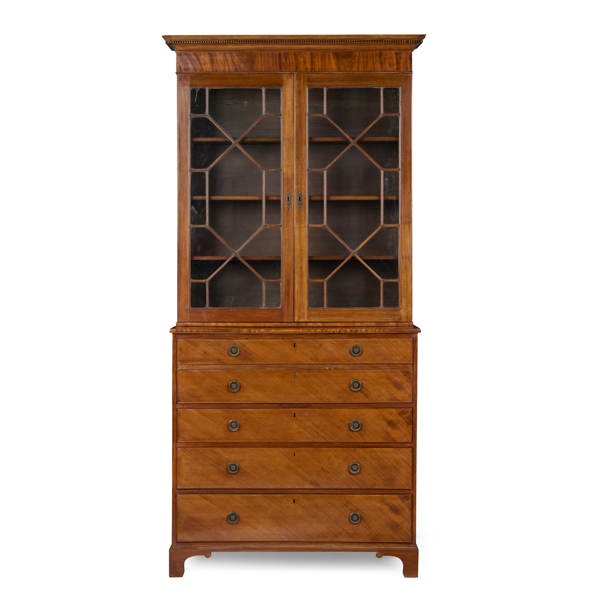 LATE GEORGE III MAHOGANY SECRETAIRE BOOKCASE