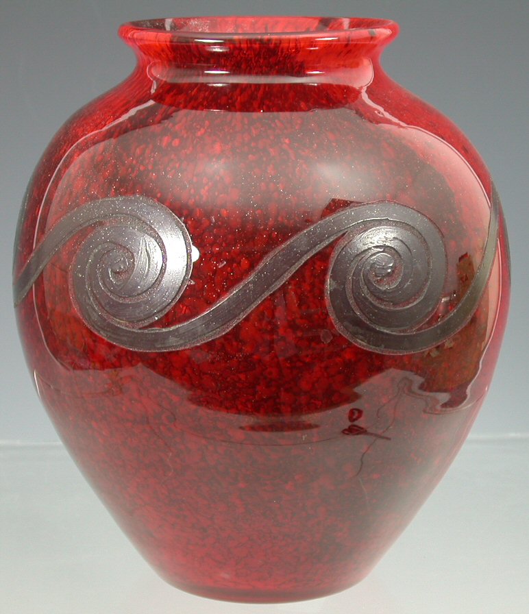 A Legras glass vase,