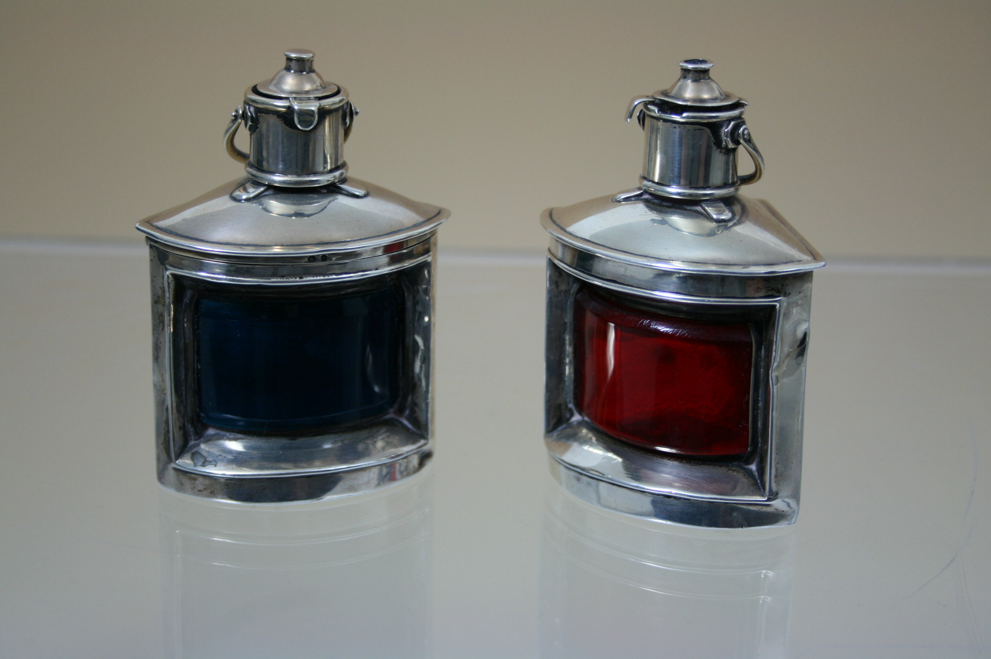 Nautical interest - a novelty Victorian silver vesta case and spirit lamp