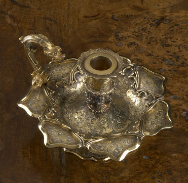 A fine Victorian silver gilt chamberstick