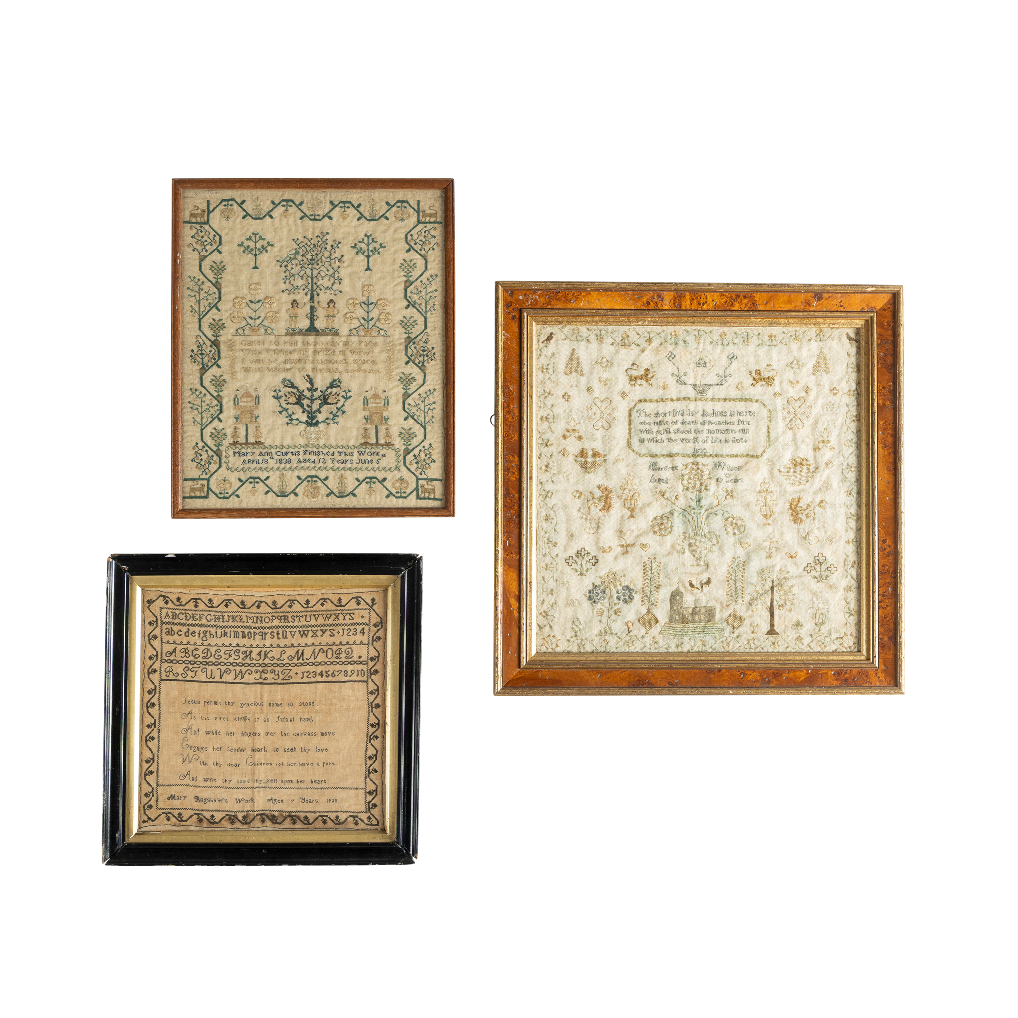THREE NEDDLEWORK SAMPLERS