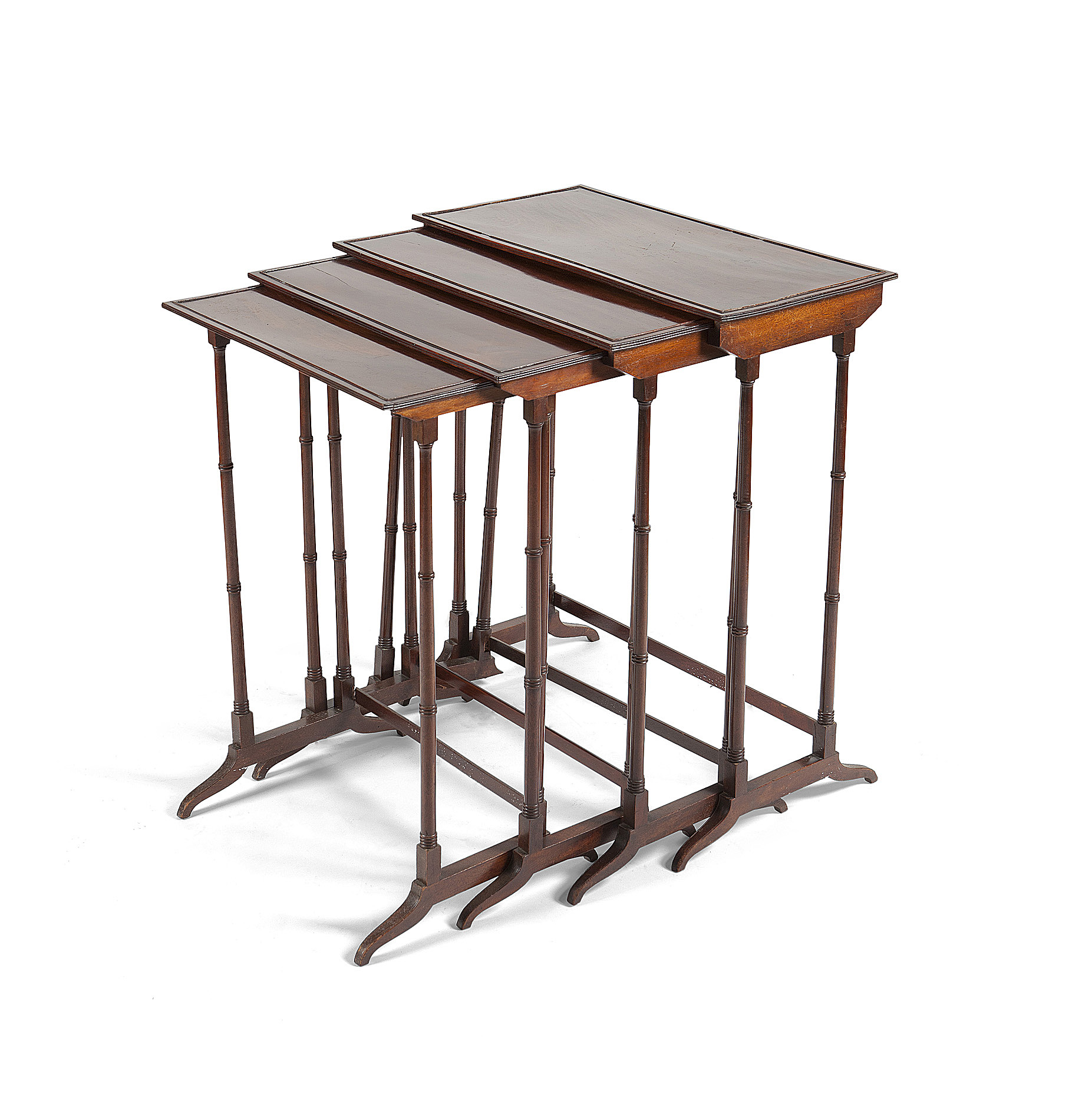 SET OF GEORGE III MAHOGANY QUARTETTO TABLES