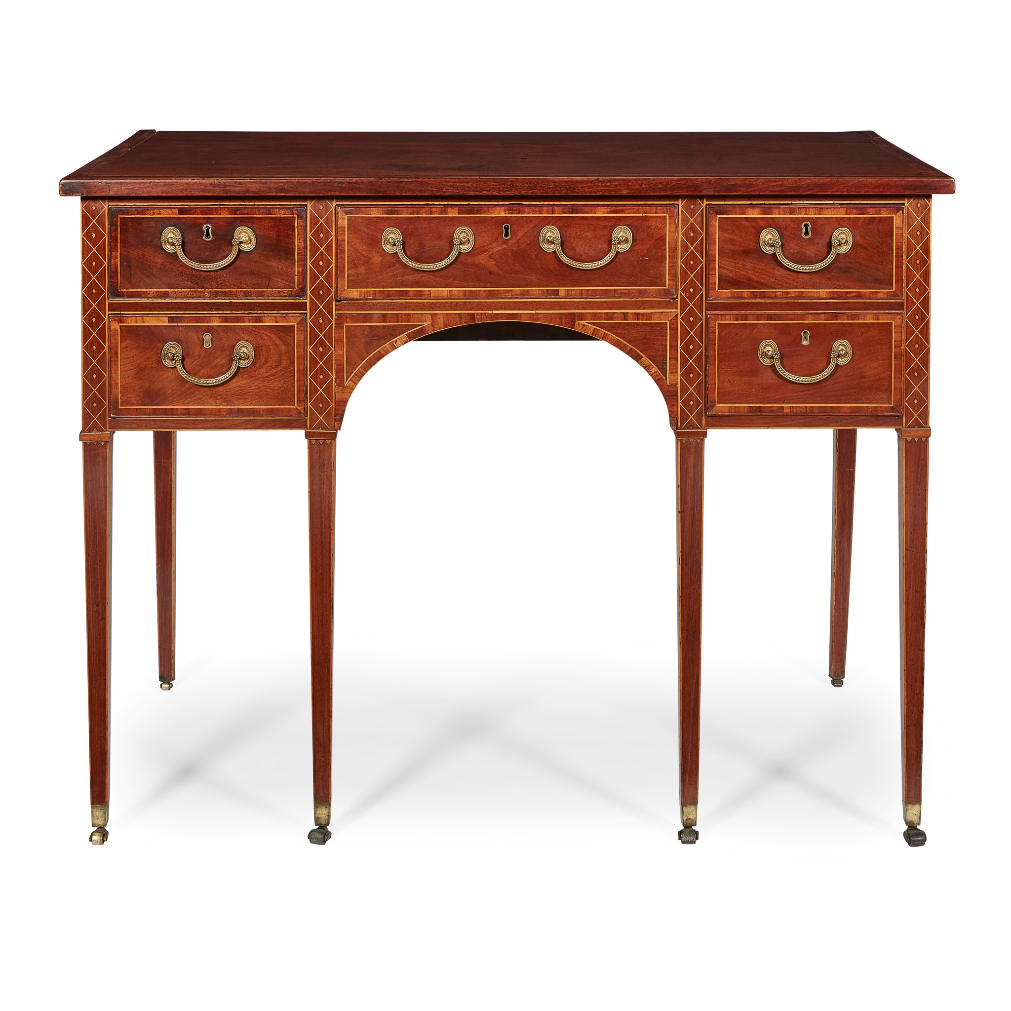 LATE GEORGE III SCOTTISH MAHOGANY AND INLAY SMALL SIDEBOARD