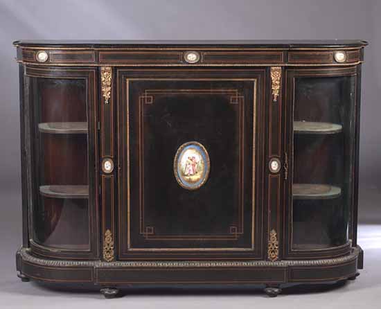 A Victorian ebonised credenza