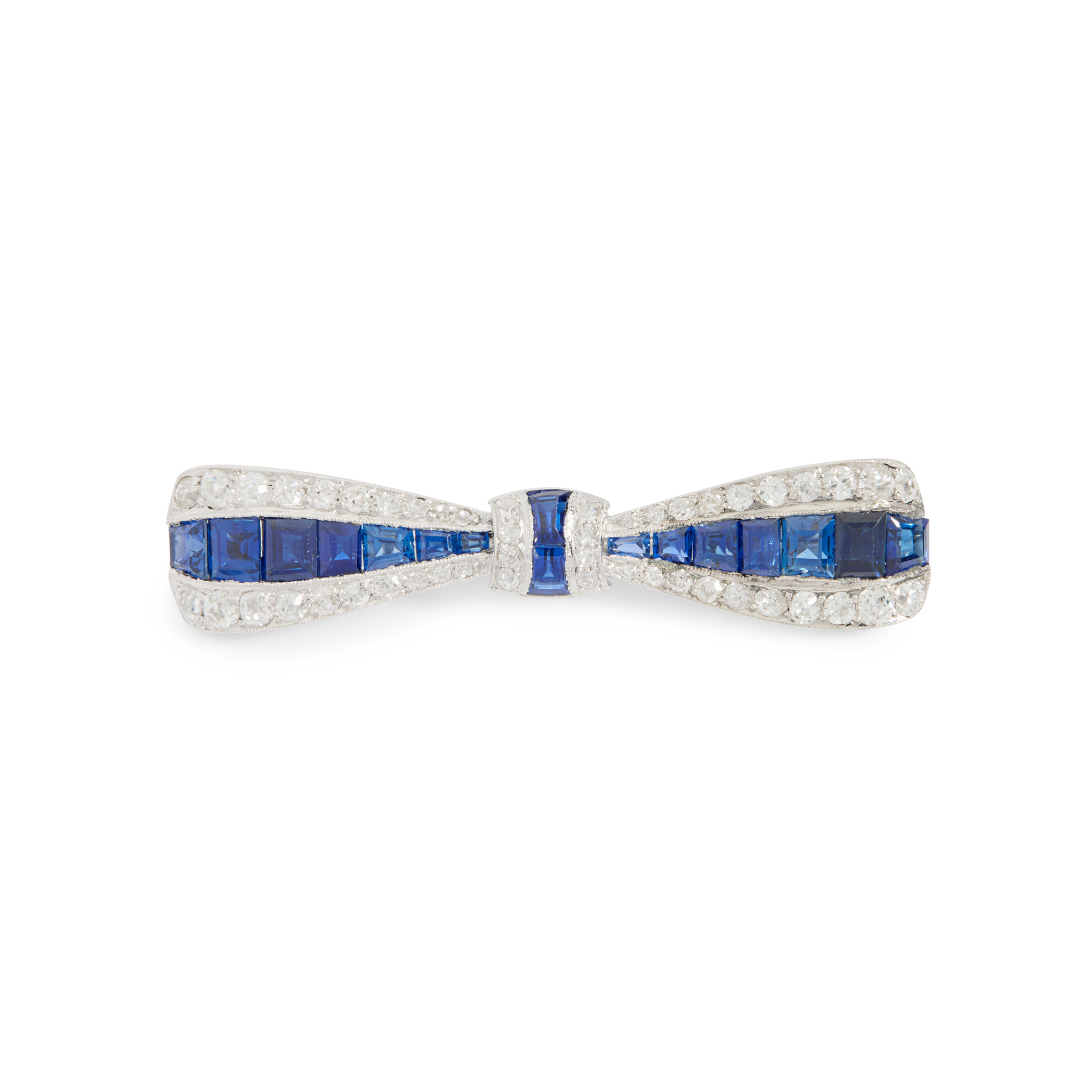 A 1920s sapphire and diamond bow brooch
