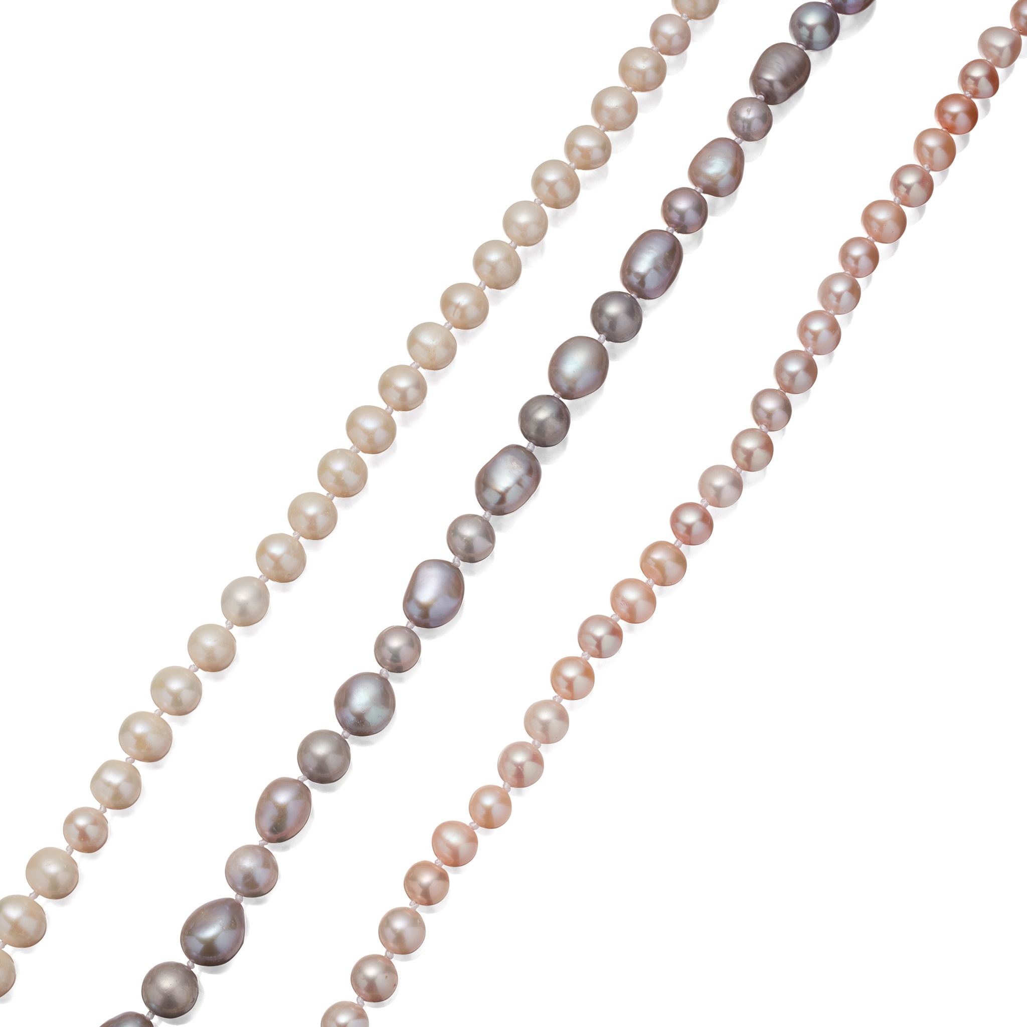 Three pearl necklaces