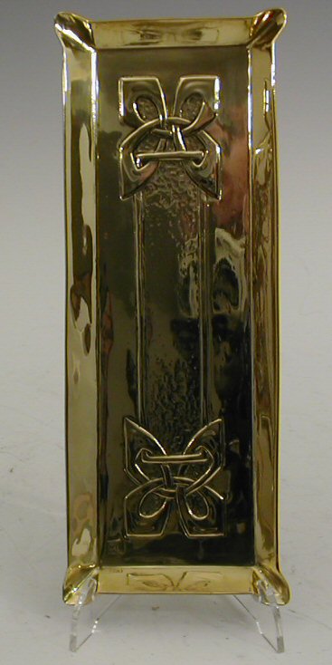 A Scottish Arts and Crafts brass pin tray by Margaret Gilmour,