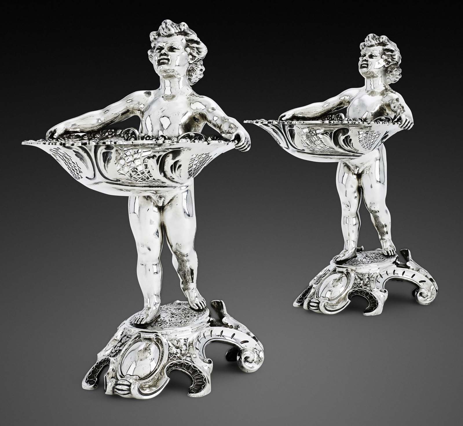 A pair of late Victorian silver bon-bon dishes