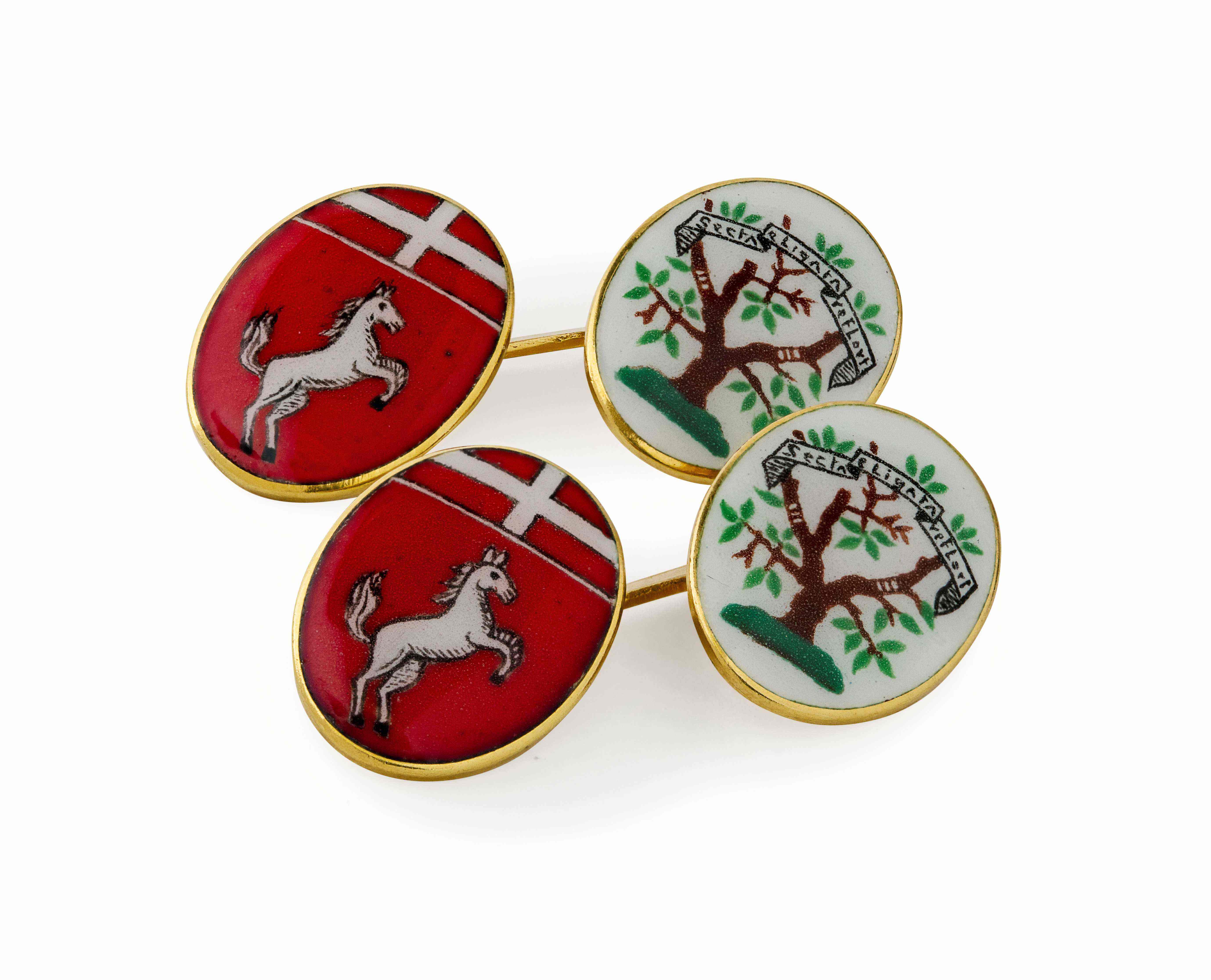 Italian Interest - A pair of enamel cufflinks