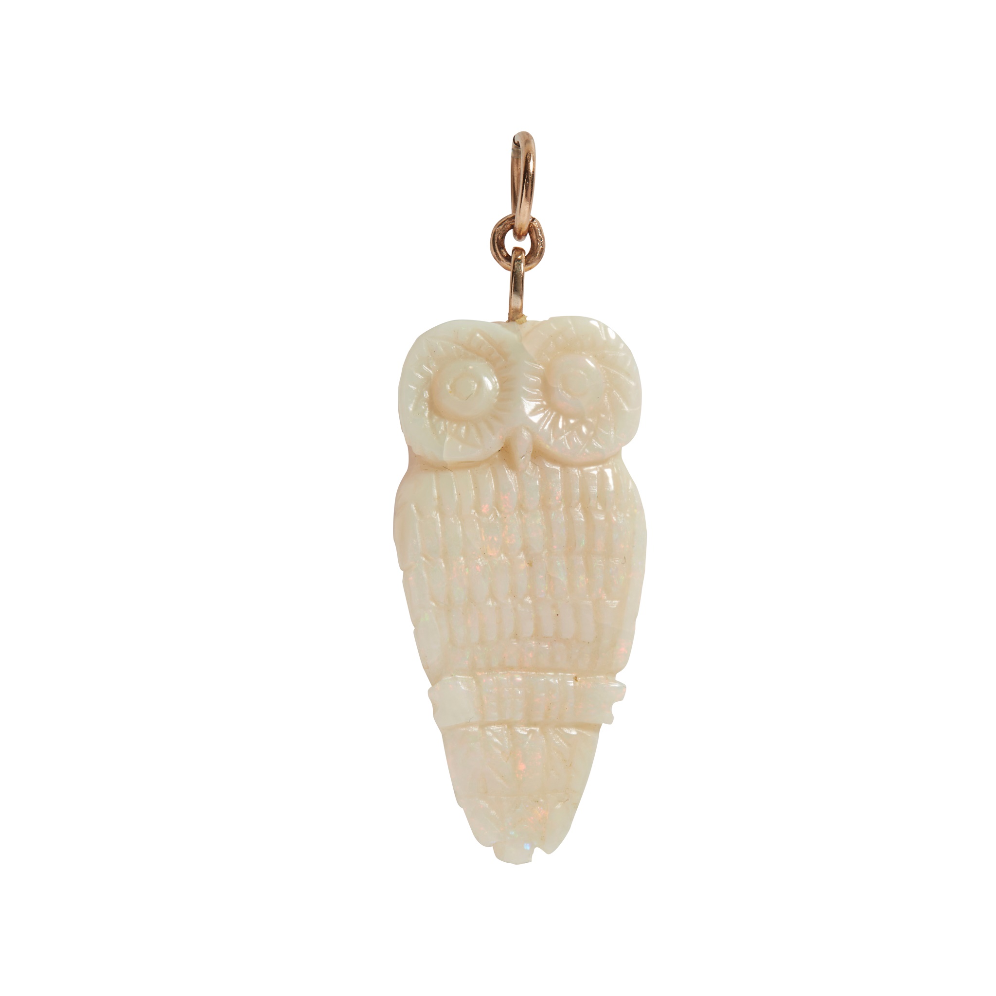 An opal owl pendant