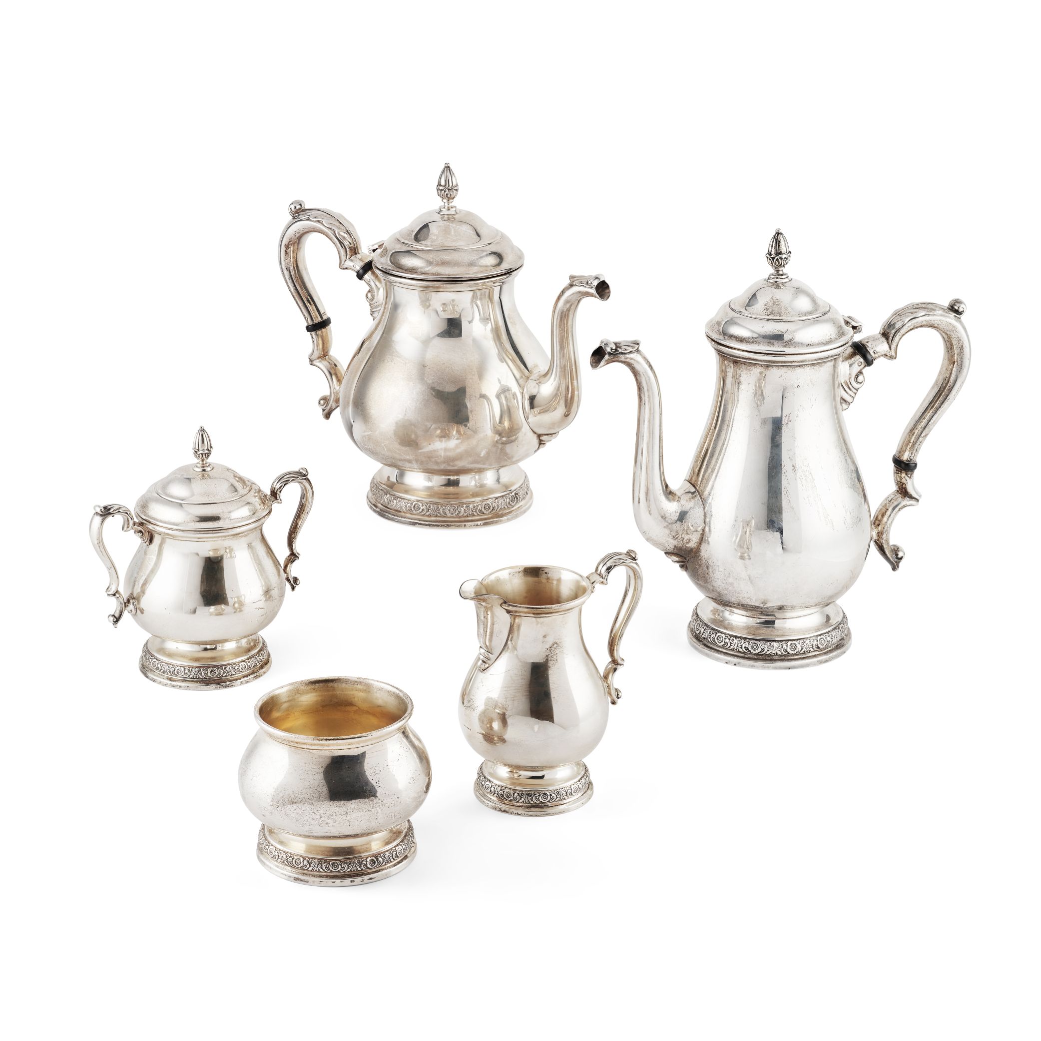 AN EARLY 20TH CENTURY AMERICAN PRELUDE PATTERN FIVE PIECE COFFEE SERVICE