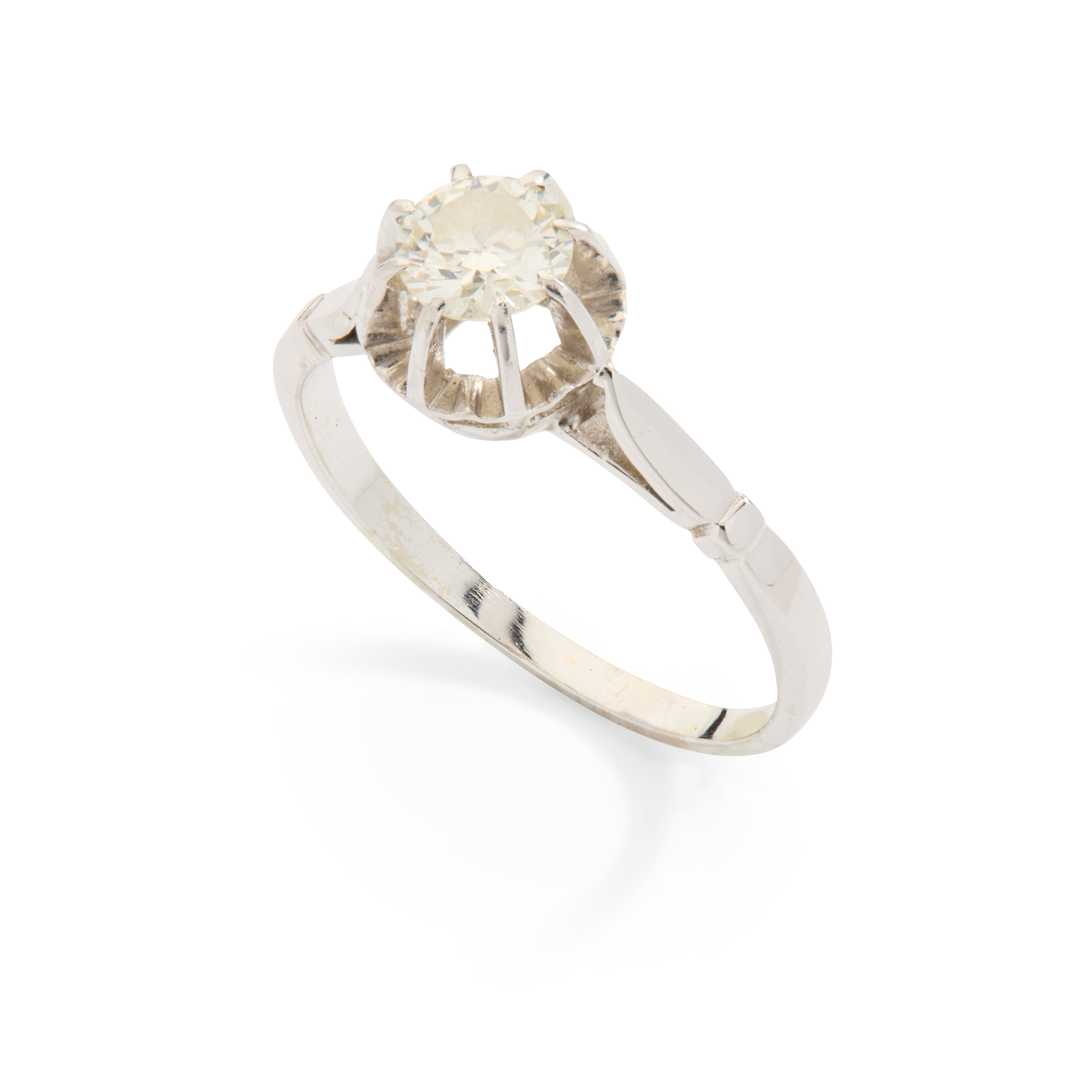 A diamond single-stone ring