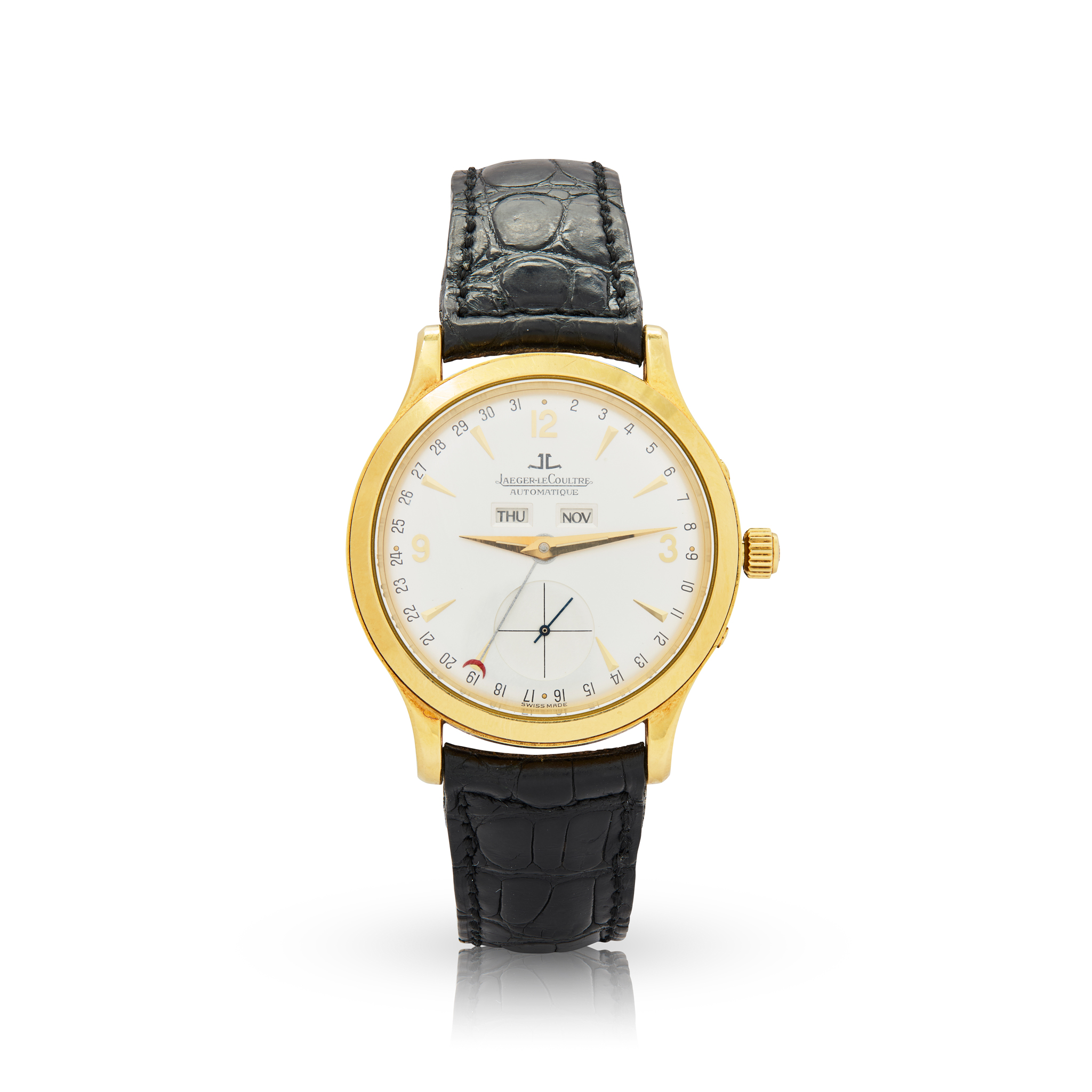 Jaeger LeCoultre. A fine 18k yellow gold automatic wristwatch with triple calendar