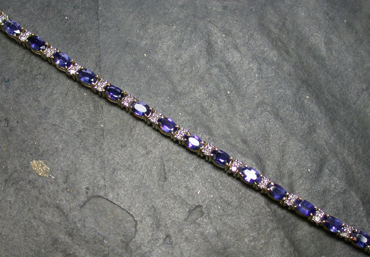 A sapphire and diamond bracelet,