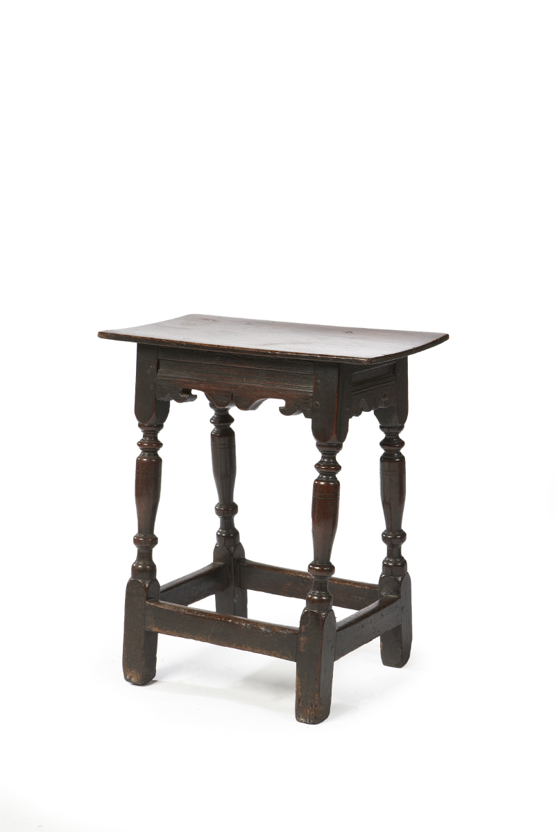A James I period oak joined stool