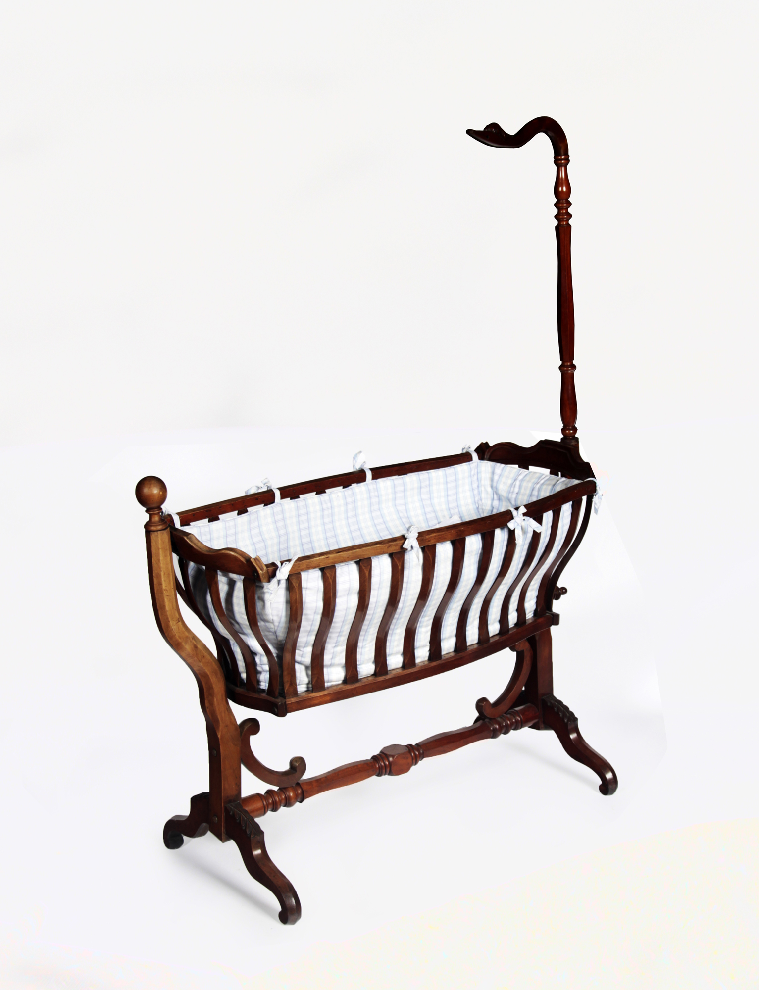 EDWARDIAN MAHOGANY CRADLE