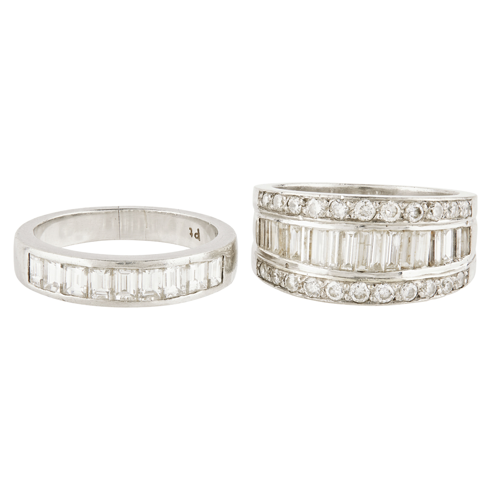 A diamond set half eternity ring