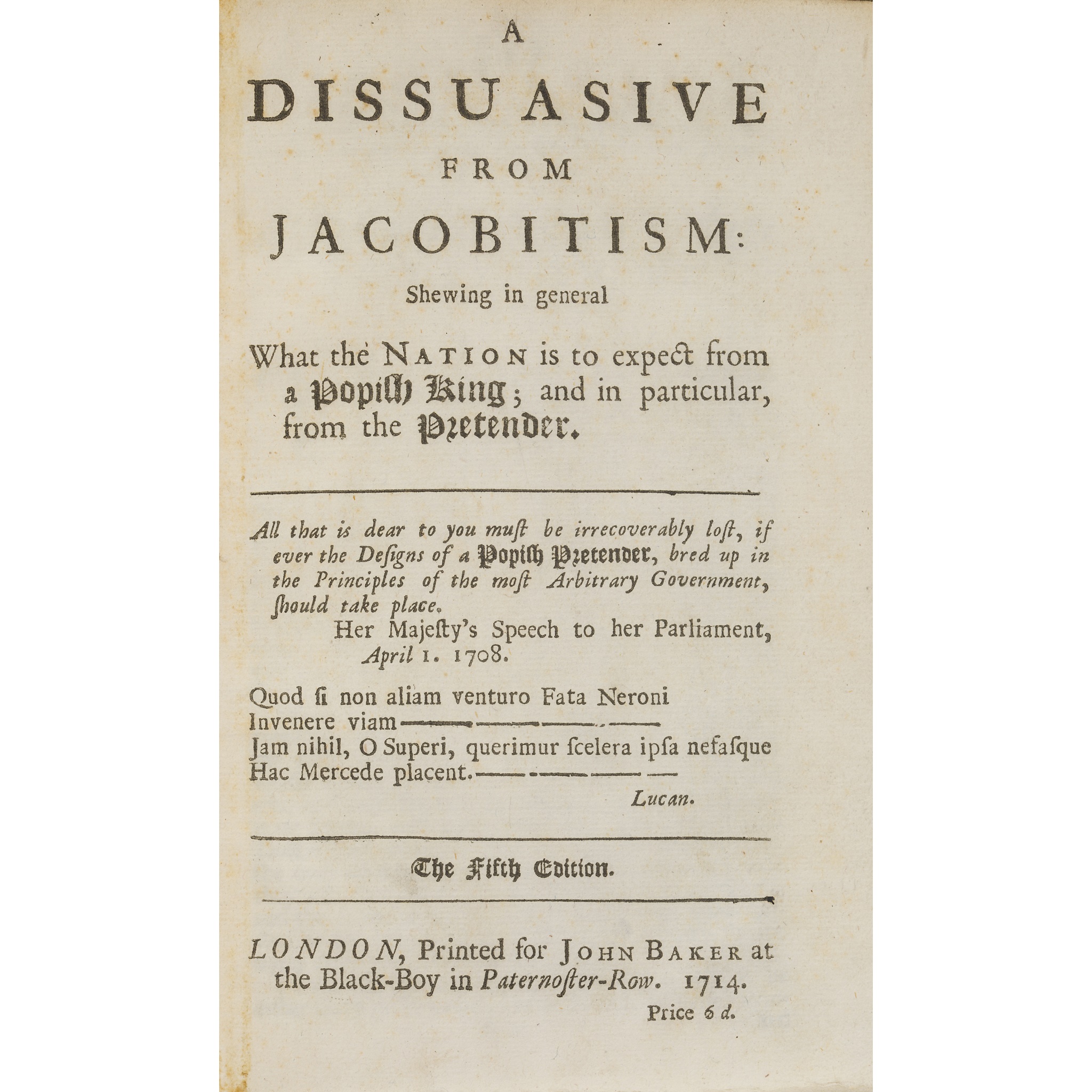 JACOBITE PAMPHLETS - 1714