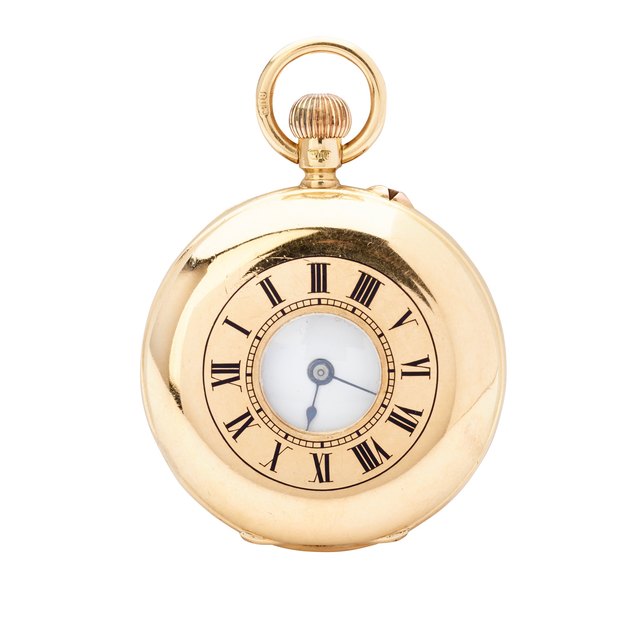 A gold fob watch