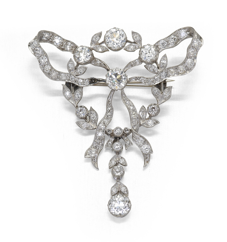 A Belle Epoque diamond set brooch,